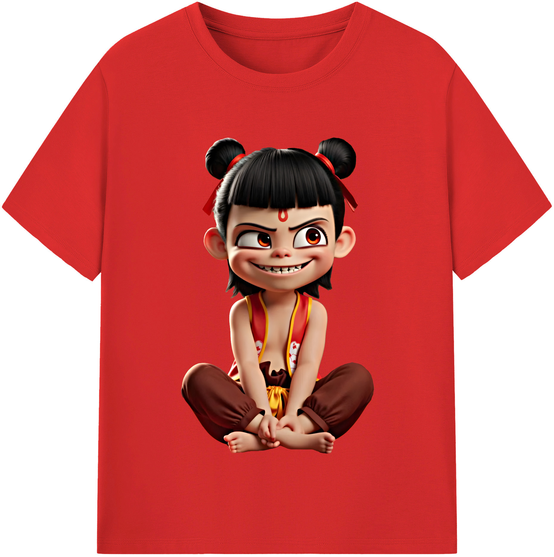 （画像用） Ne Zha 2 ナタ 魔童の大暴れ レディースカジュアルプリントTシャツ（綿100％）