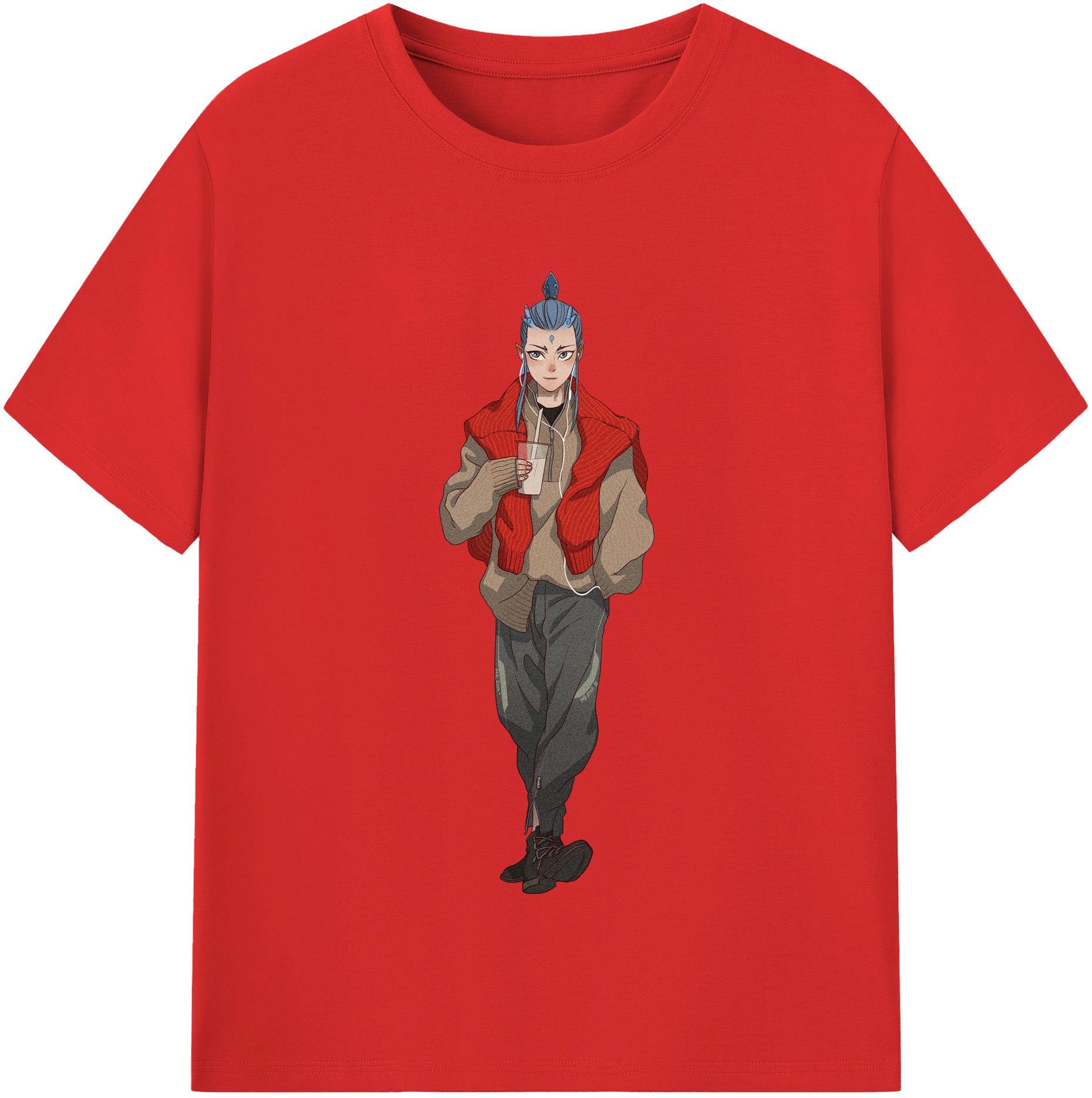 （画像用） Ne Zha 2 ナタ 魔童の大暴れ レディースカジュアルプリントTシャツ（綿100％）
