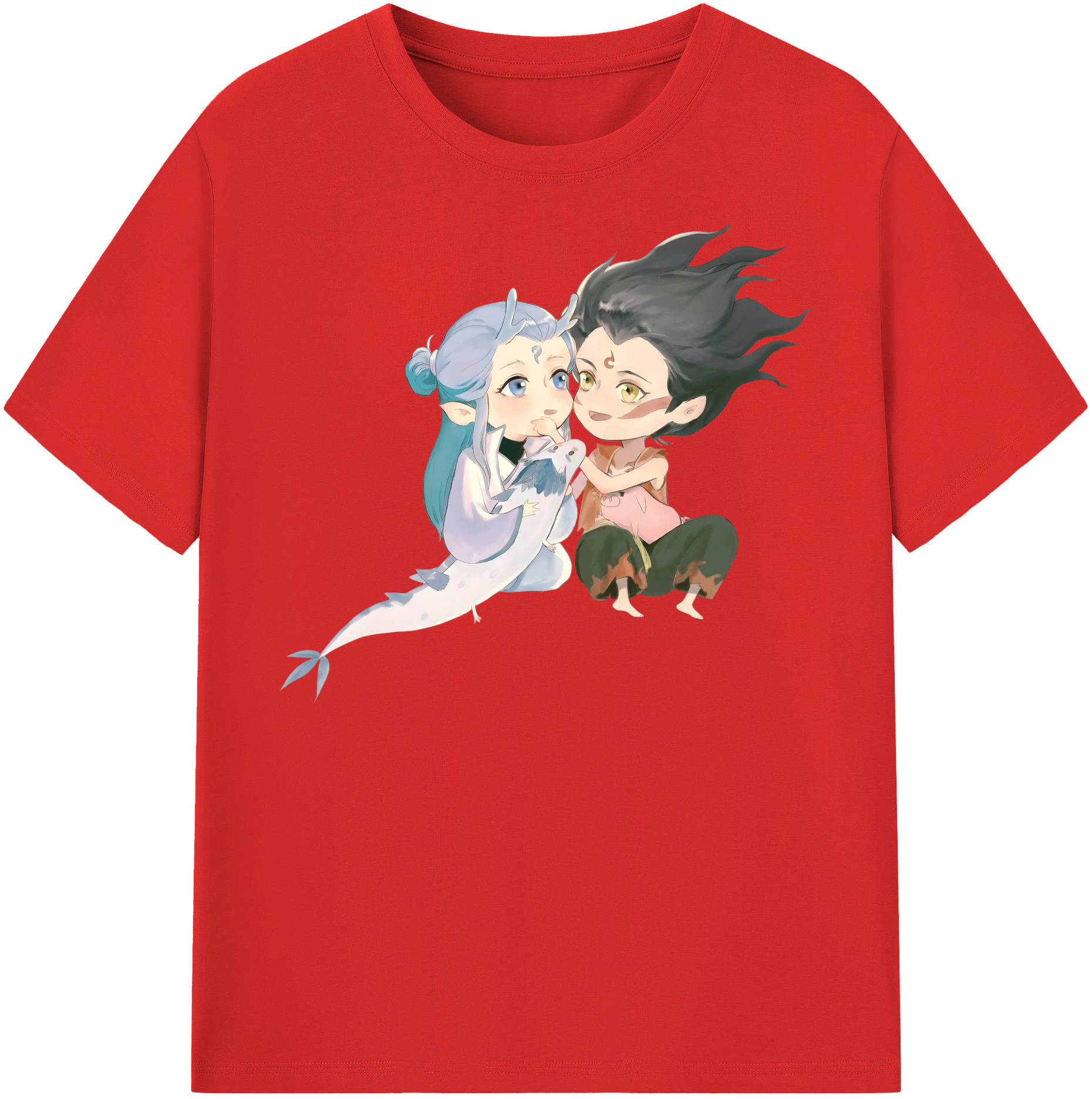 （画像用） Ne Zha 2 ナタ 魔童の大暴れ レディースカジュアルプリントTシャツ（綿100％）