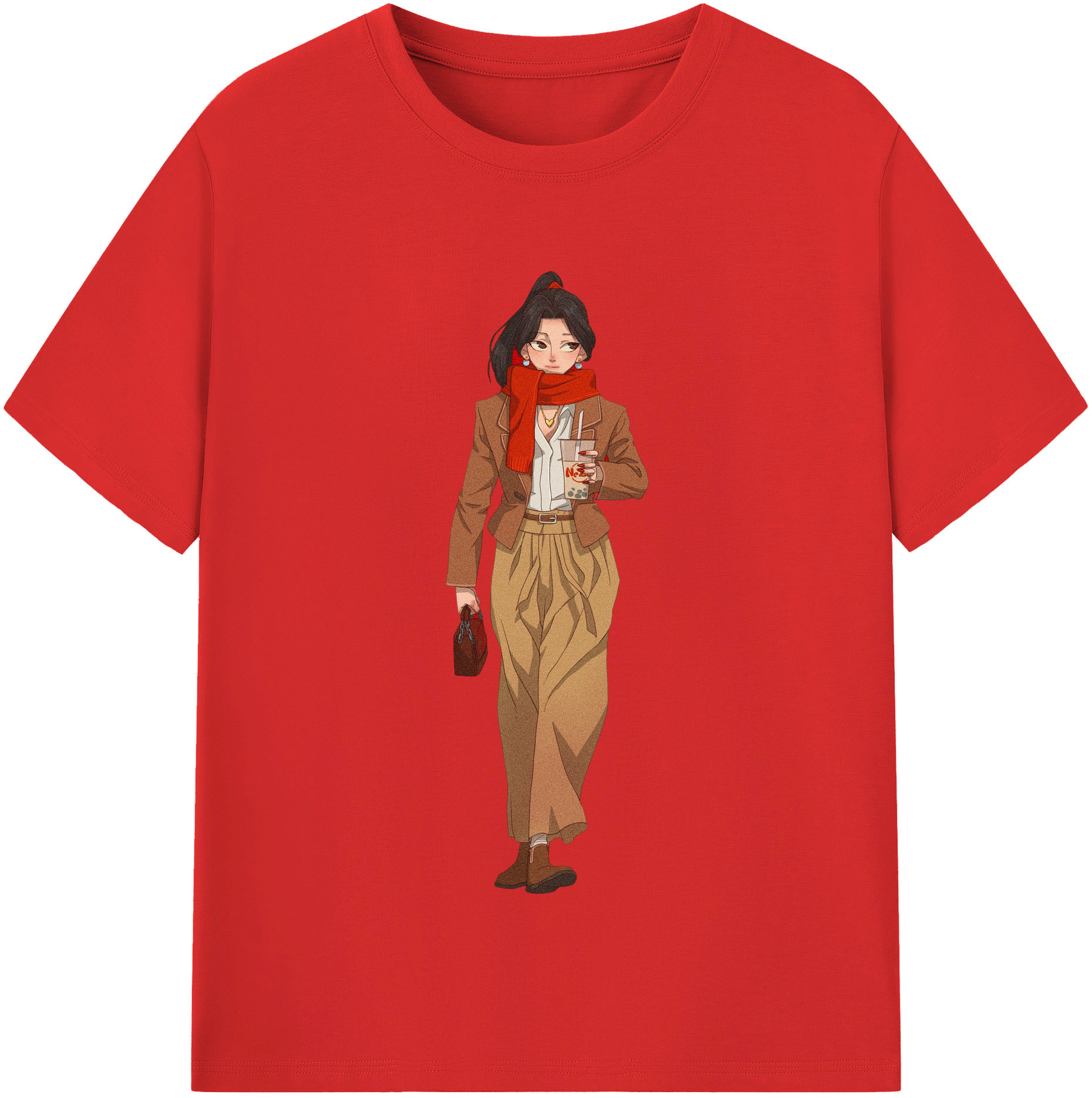 （画像用） Ne Zha 2 ナタ 魔童の大暴れ レディースカジュアルプリントTシャツ（綿100％）
