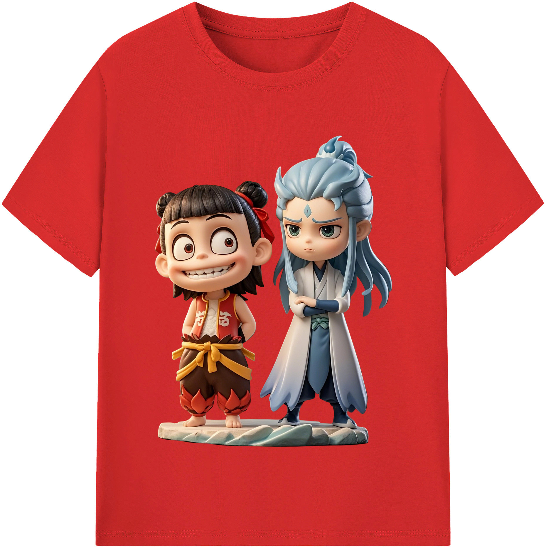 （画像用） Ne Zha 2 ナタ 魔童の大暴れ レディースカジュアルプリントTシャツ（綿100％）