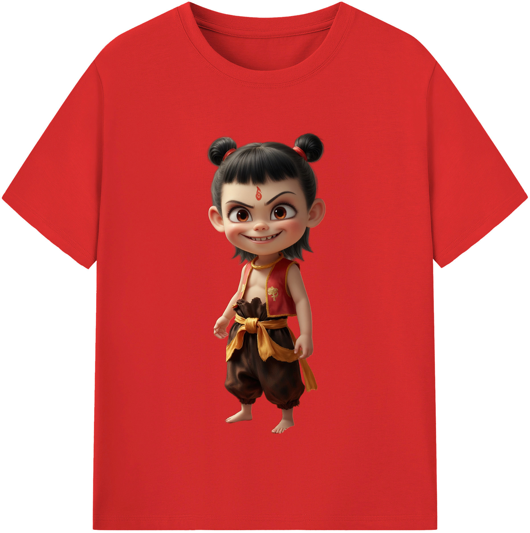 （画像用） Ne Zha 2 ナタ 魔童の大暴れ レディースカジュアルプリントTシャツ（綿100％）