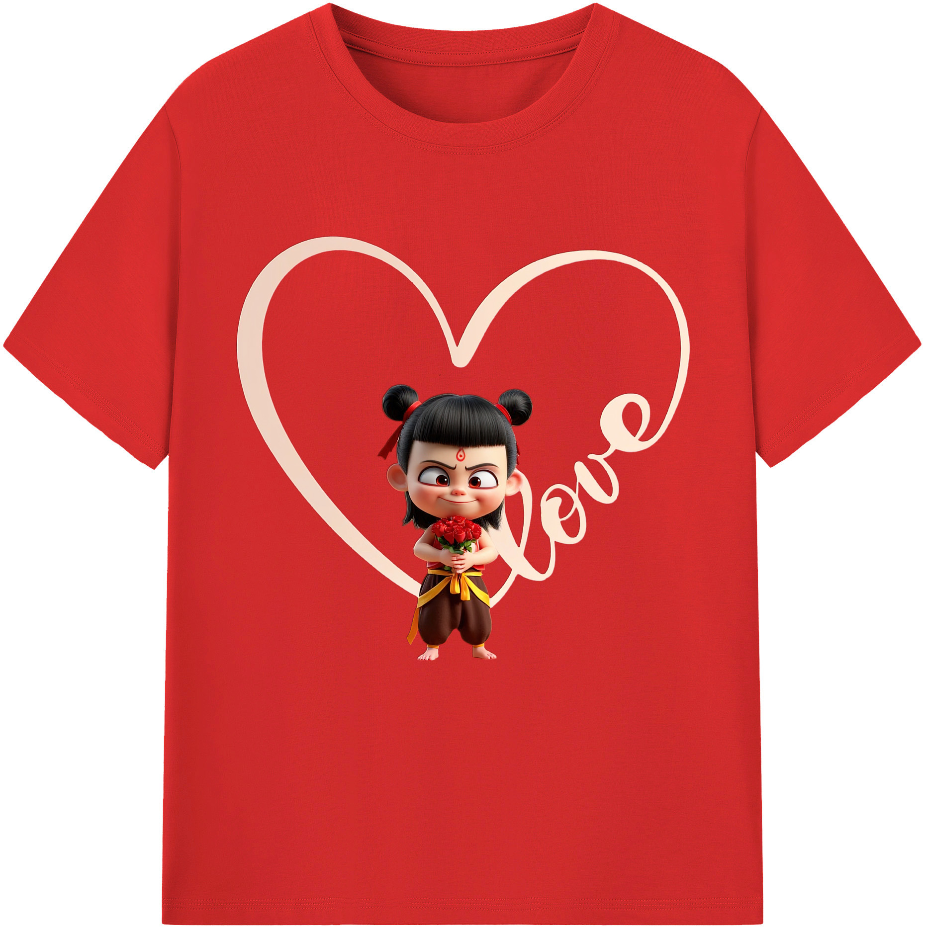 （画像用） Ne Zha 2 ナタ 魔童の大暴れ レディースカジュアルプリントTシャツ（綿100％）