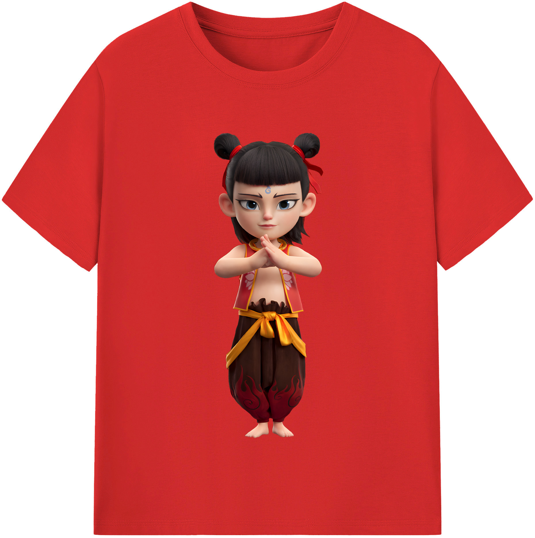 （画像用） Ne Zha 2 ナタ 魔童の大暴れ レディースカジュアルプリントTシャツ（綿100％）