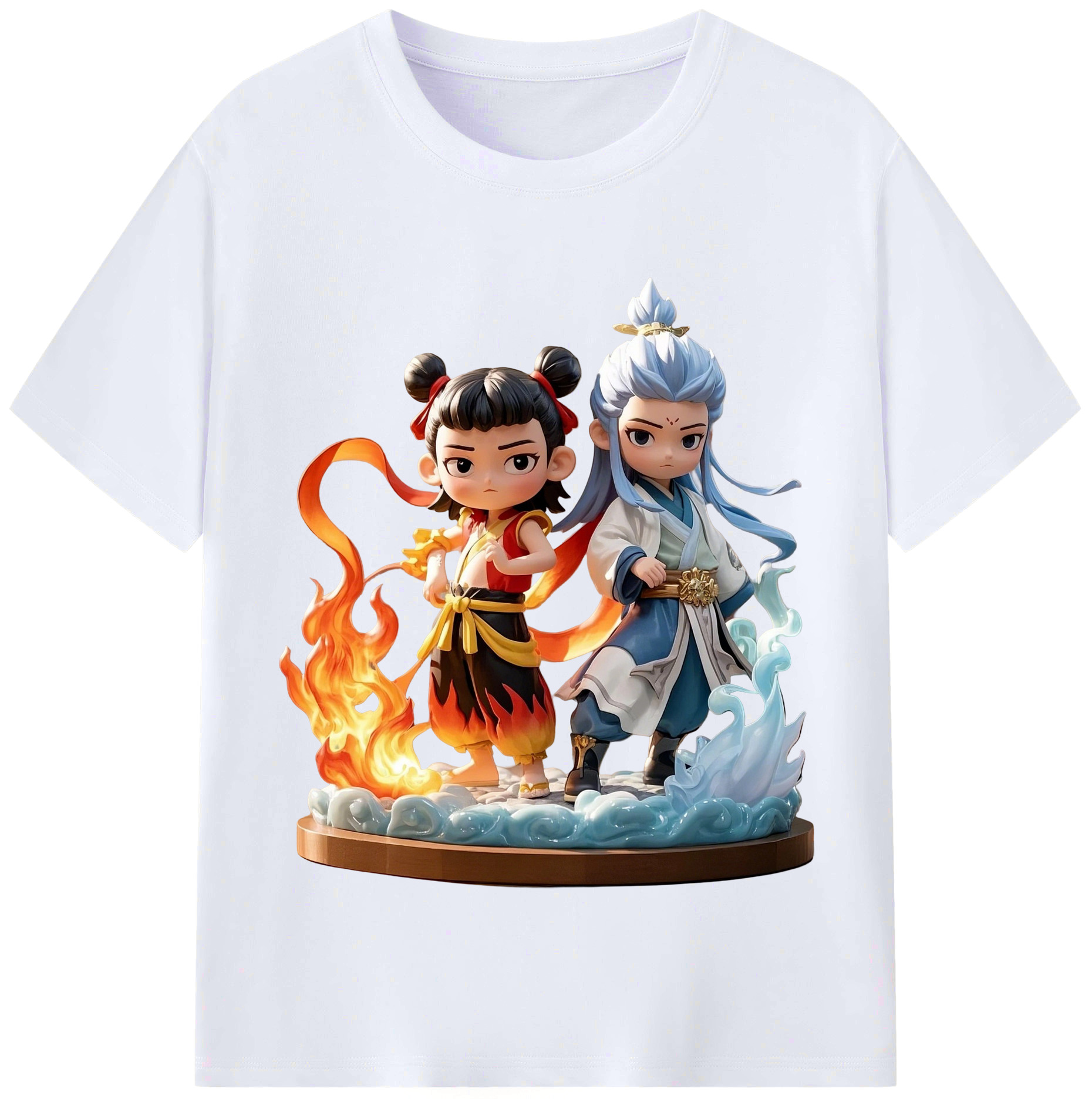 （画像用） Ne Zha 2 ナタ 魔童の大暴れ レディースカジュアルプリントTシャツ（綿100％）