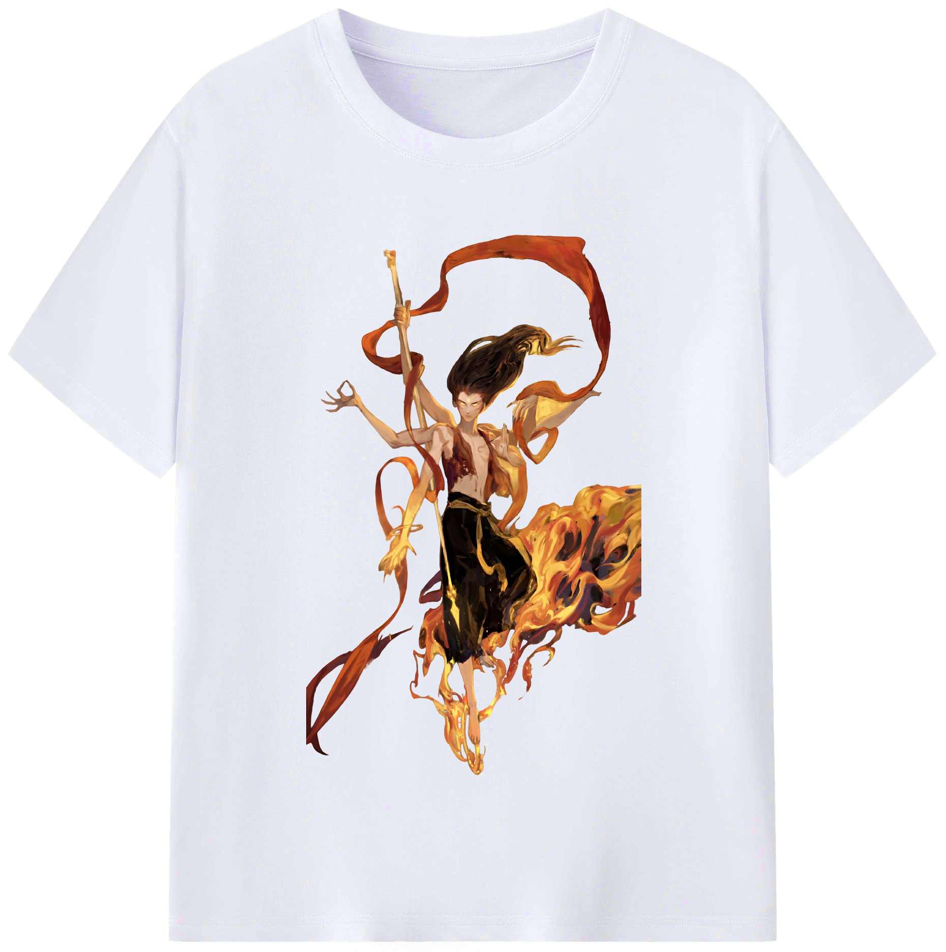 （画像用） Ne Zha 2 ナタ 魔童の大暴れ レディースカジュアルプリントTシャツ（綿100％）