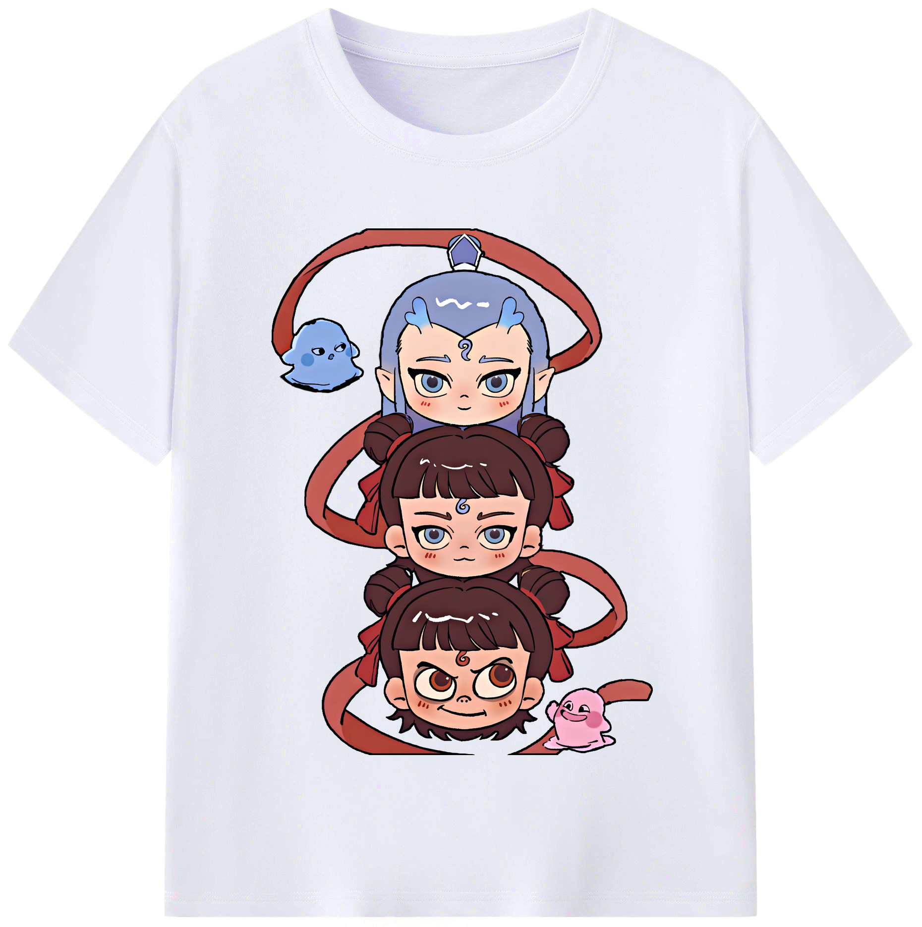 （画像用） Ne Zha 2 ナタ 魔童の大暴れ レディースカジュアルプリントTシャツ（綿100％）