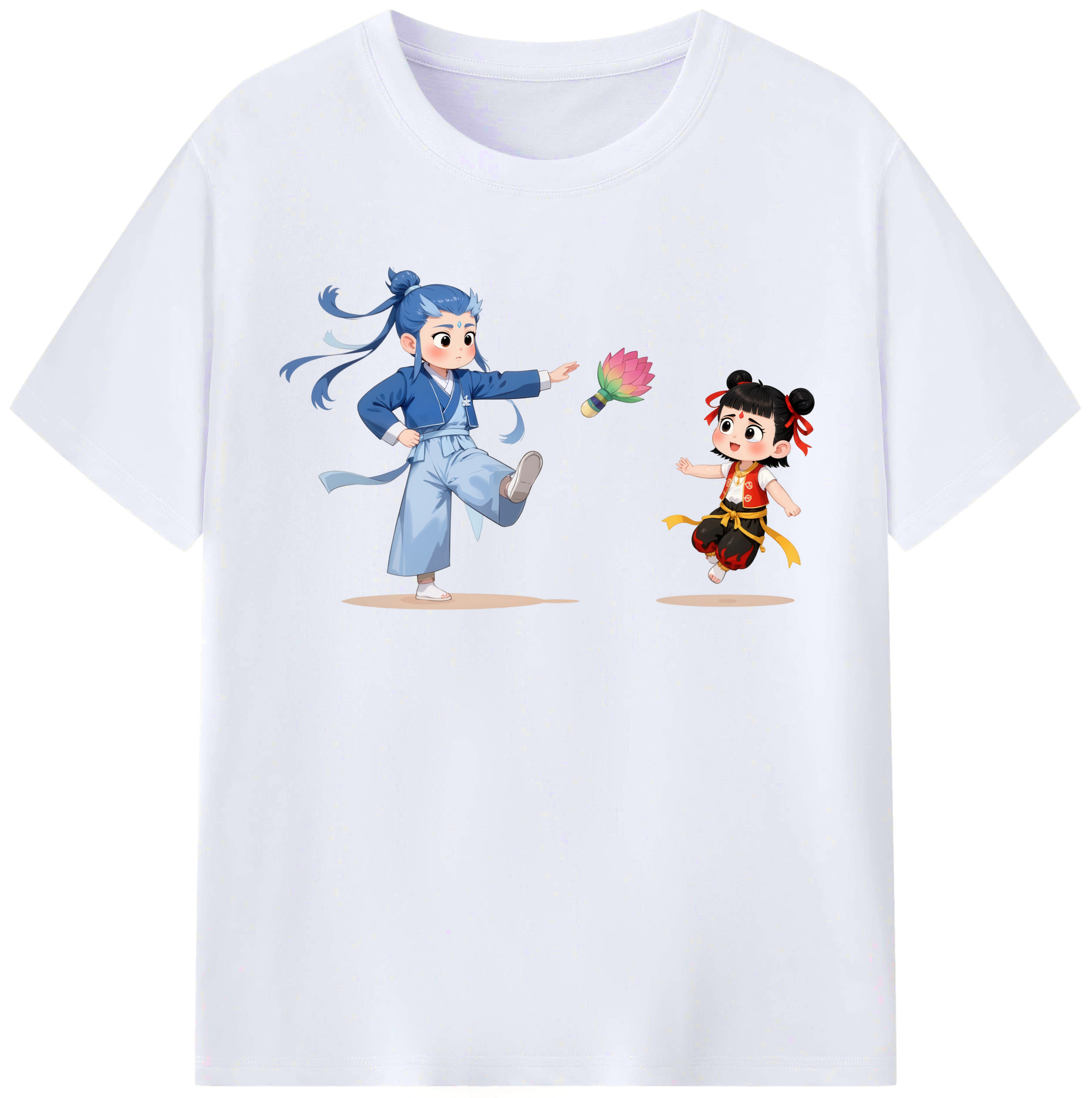 （画像用） Ne Zha 2 ナタ 魔童の大暴れ レディースカジュアルプリントTシャツ（綿100％）