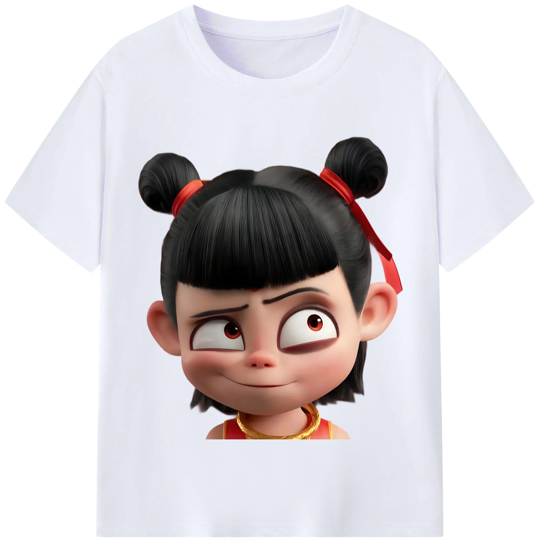 （画像用） Ne Zha 2 ナタ 魔童の大暴れ レディースカジュアルプリントTシャツ（綿100％）