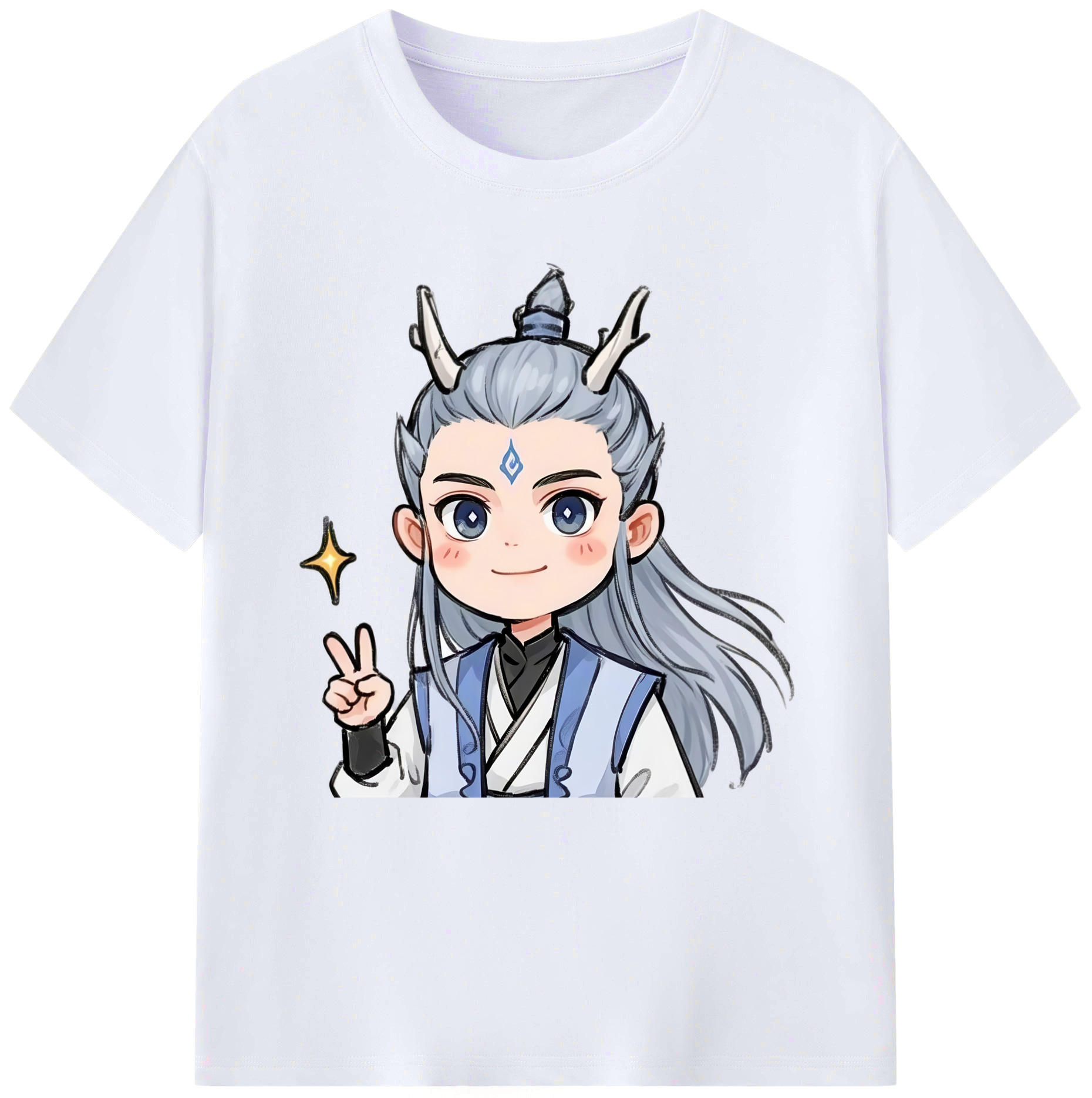 （画像用） Ne Zha 2 ナタ 魔童の大暴れ レディースカジュアルプリントTシャツ（綿100％）