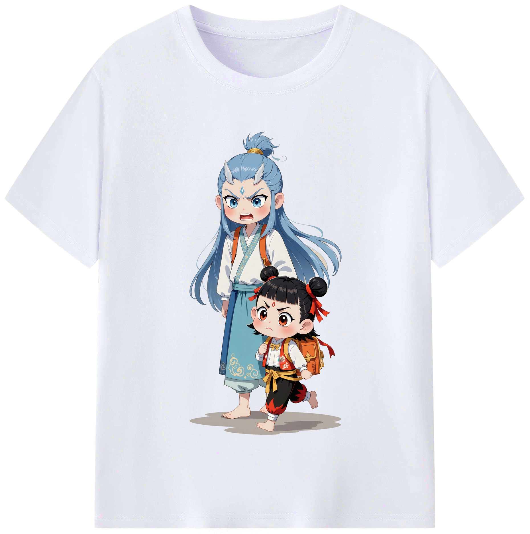 （画像用） Ne Zha 2 ナタ 魔童の大暴れ レディースカジュアルプリントTシャツ（綿100％）