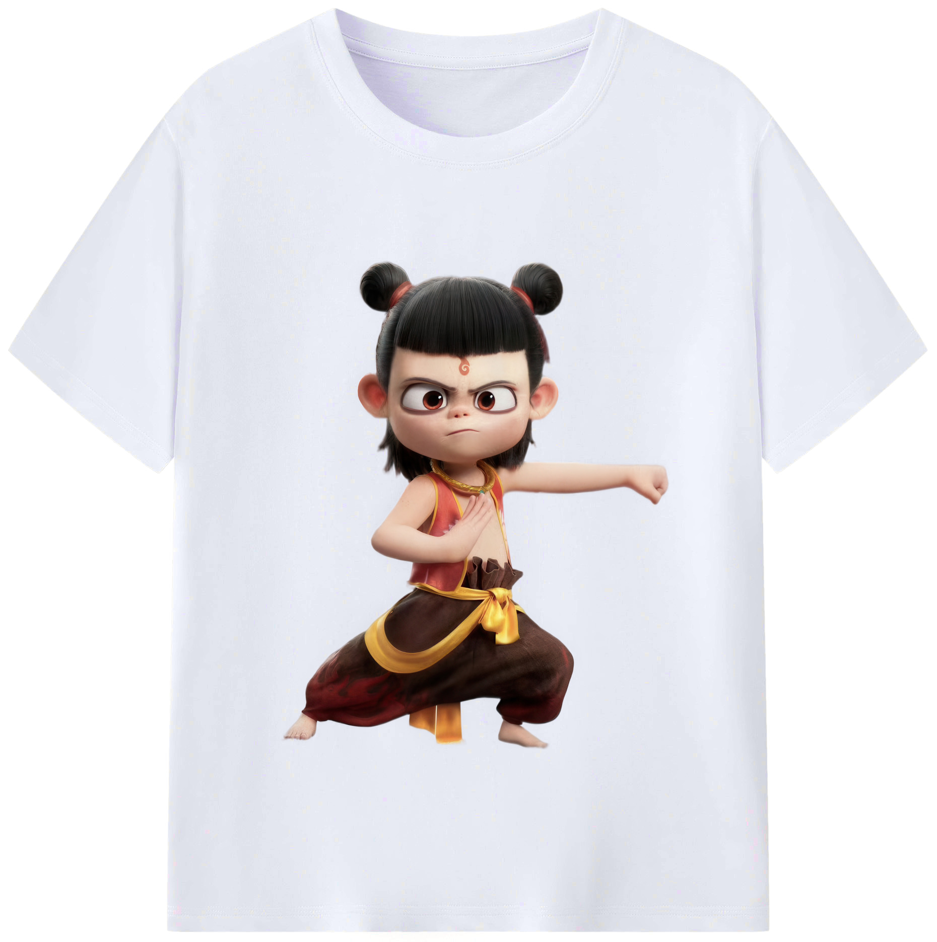（画像用） Ne Zha 2 ナタ 魔童の大暴れ レディースカジュアルプリントTシャツ（綿100％）