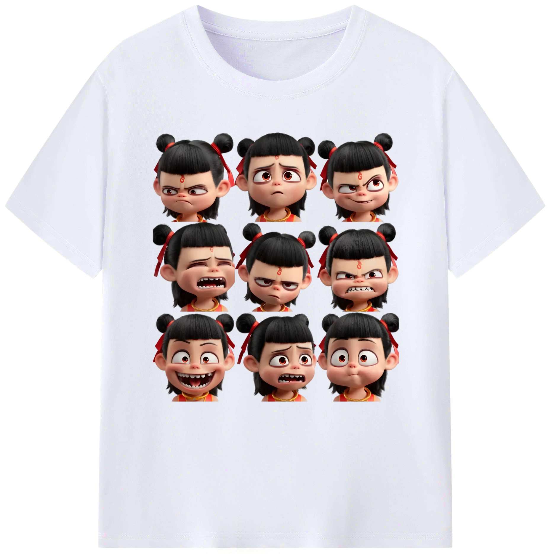 （画像用） Ne Zha 2 ナタ 魔童の大暴れ レディースカジュアルプリントTシャツ（綿100％）