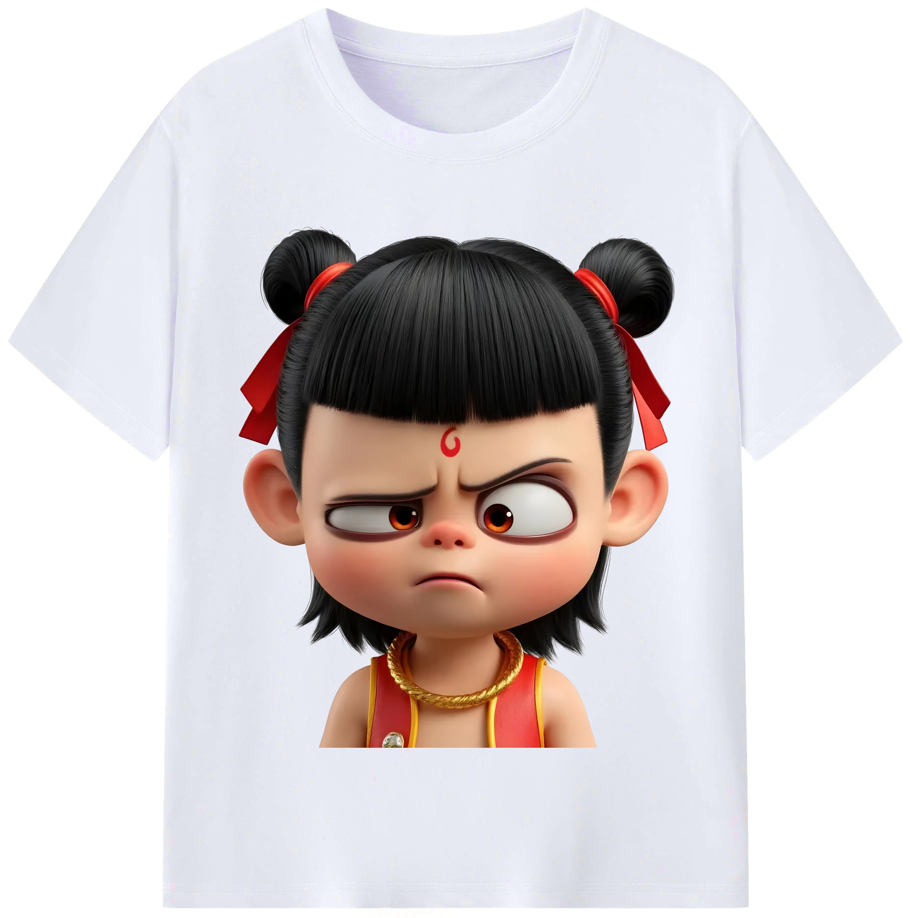 （画像用） Ne Zha 2 ナタ 魔童の大暴れ レディースカジュアルプリントTシャツ（綿100％）