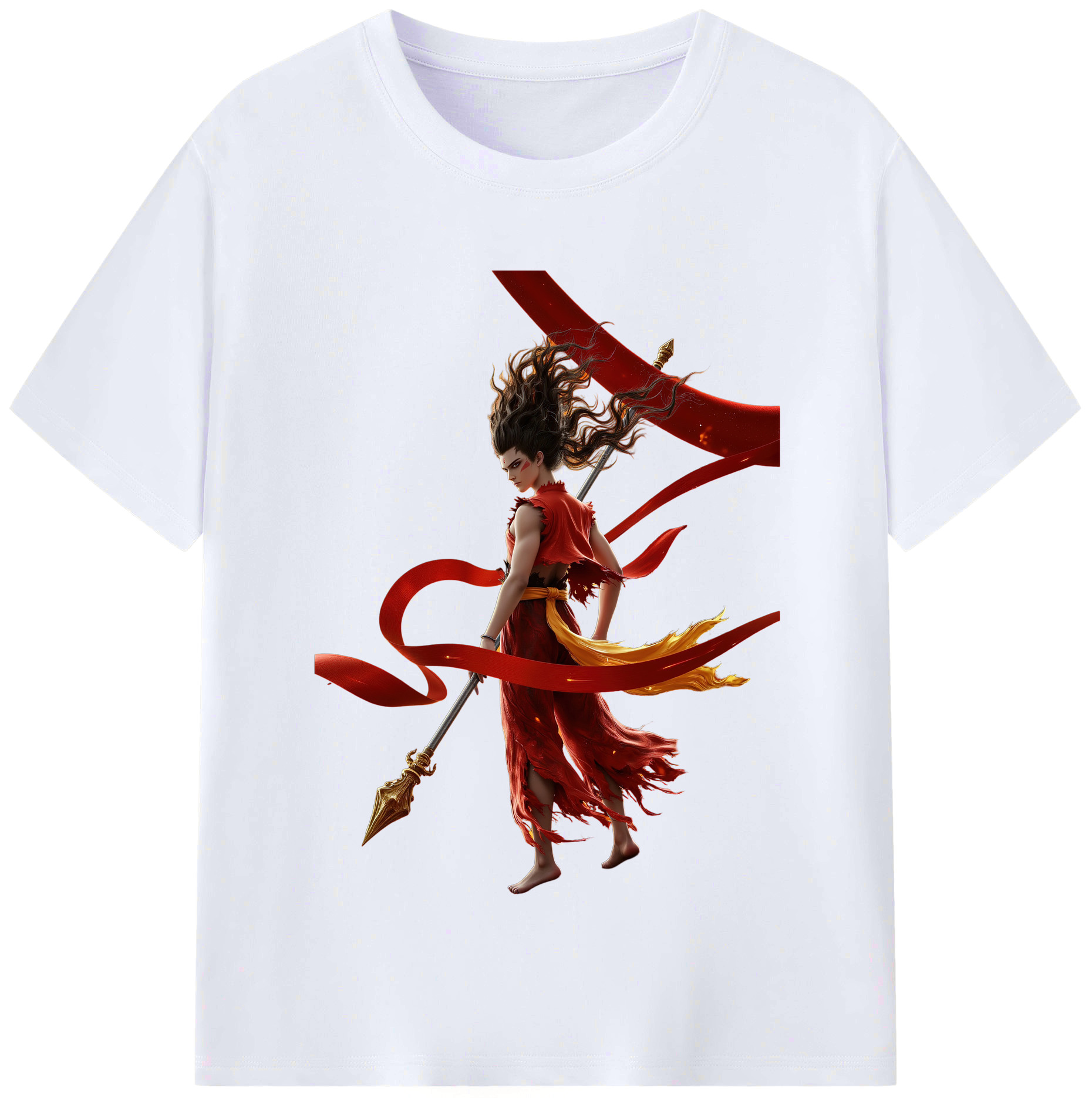 （画像用） Ne Zha 2 ナタ 魔童の大暴れ レディースカジュアルプリントTシャツ（綿100％）