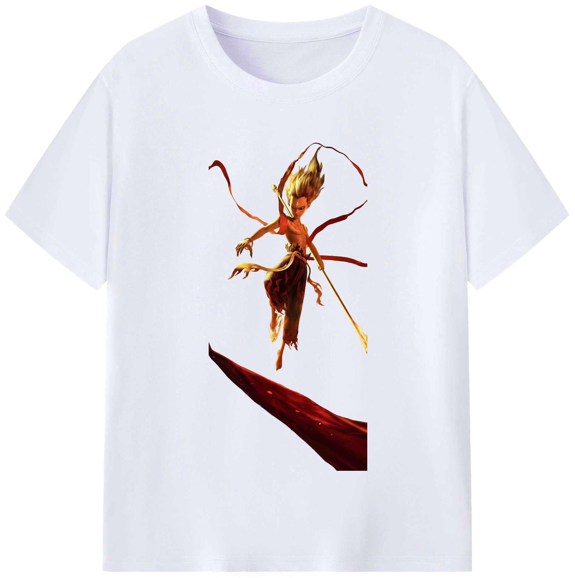（画像用） Ne Zha 2 ナタ 魔童の大暴れ レディースカジュアルプリントTシャツ（綿100％）