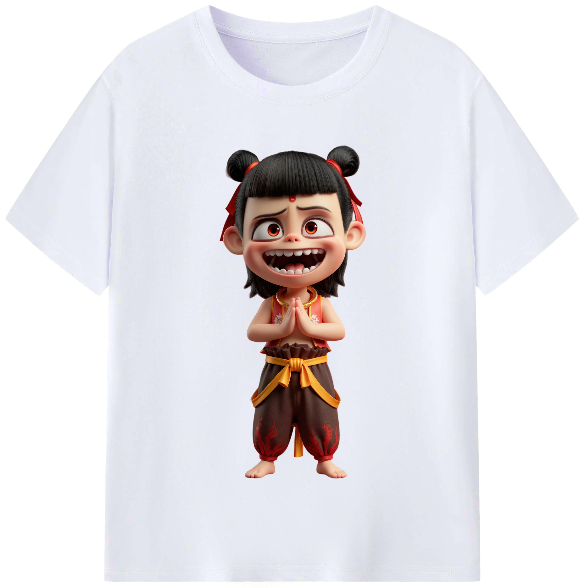 （画像用） Ne Zha 2 ナタ 魔童の大暴れ レディースカジュアルプリントTシャツ（綿100％）