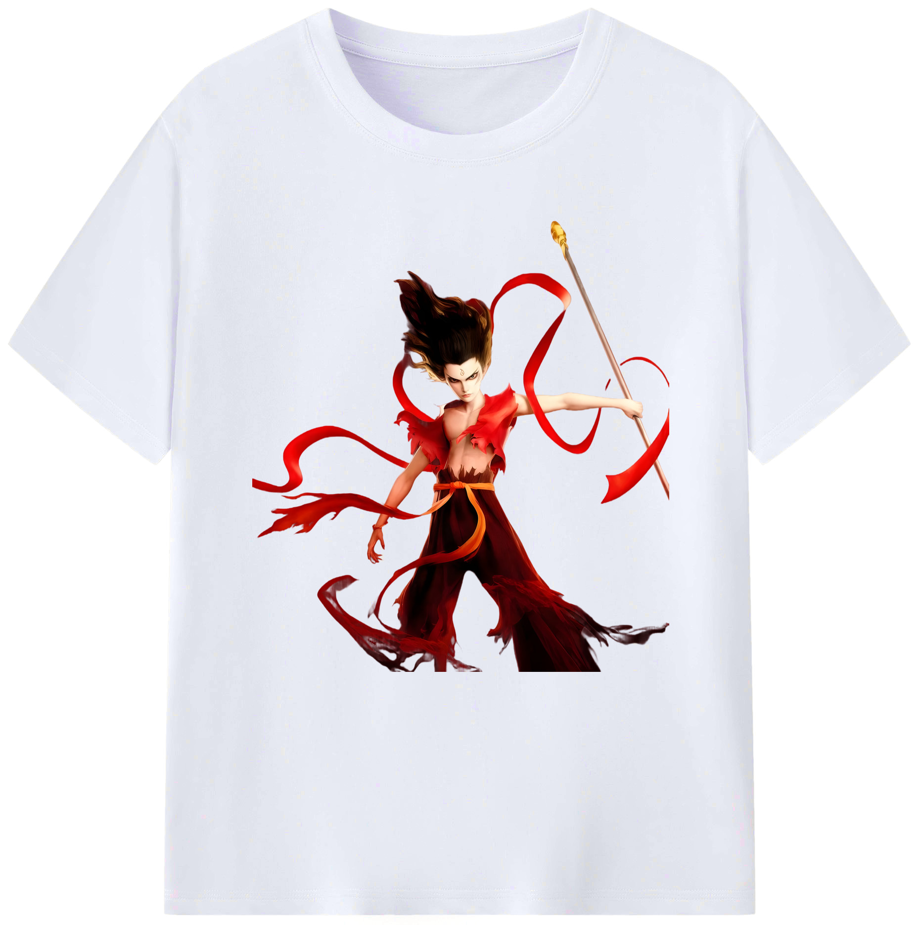 （画像用） Ne Zha 2 ナタ 魔童の大暴れ レディースカジュアルプリントTシャツ（綿100％）