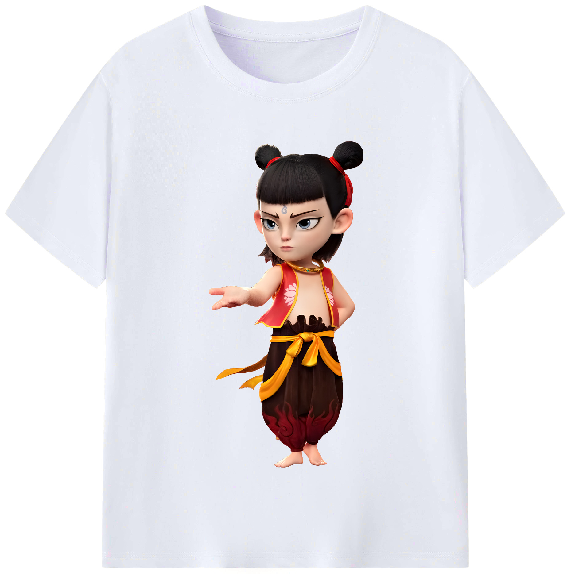 （画像用） Ne Zha 2 ナタ 魔童の大暴れ レディースカジュアルプリントTシャツ（綿100％）