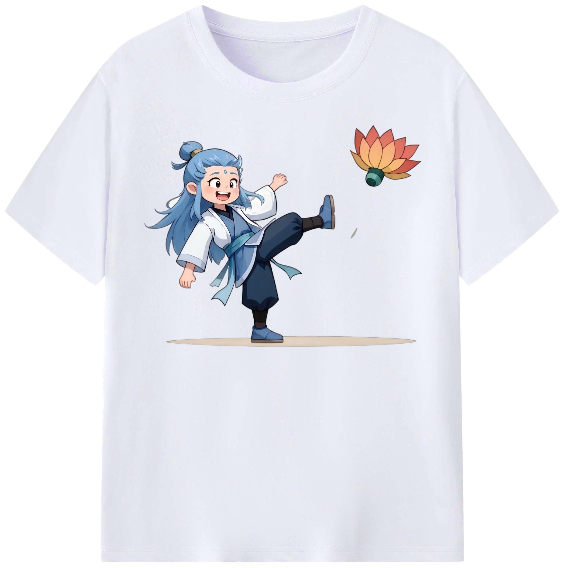 （画像用） Ne Zha 2 ナタ 魔童の大暴れ レディースカジュアルプリントTシャツ（綿100％）