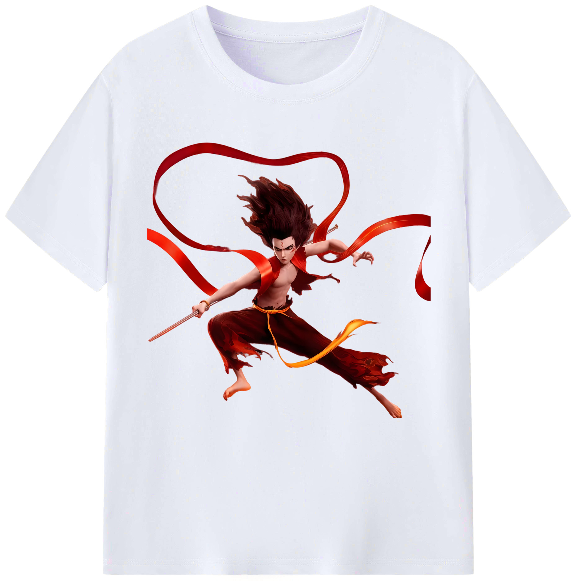 （画像用） Ne Zha 2 ナタ 魔童の大暴れ レディースカジュアルプリントTシャツ（綿100％）