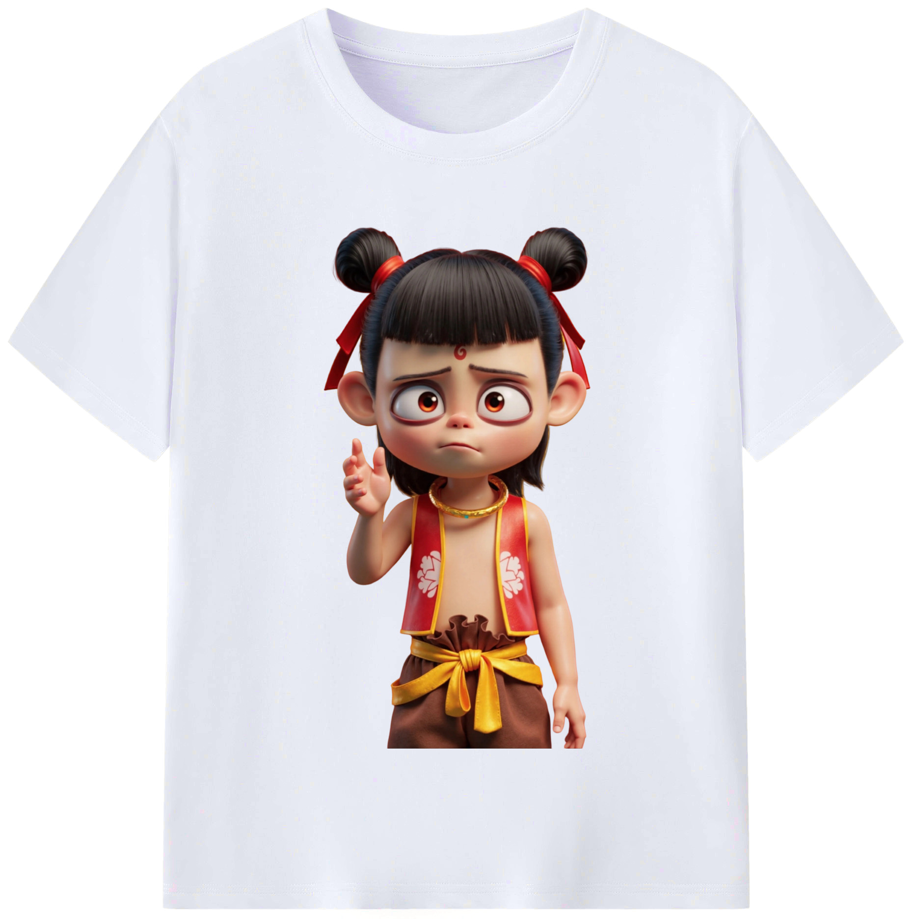 （画像用） Ne Zha 2 ナタ 魔童の大暴れ レディースカジュアルプリントTシャツ（綿100％）