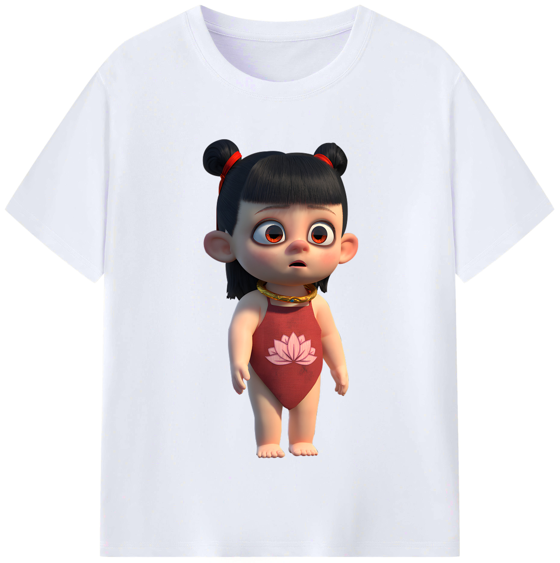 （画像用） Ne Zha 2 ナタ 魔童の大暴れ レディースカジュアルプリントTシャツ（綿100％）