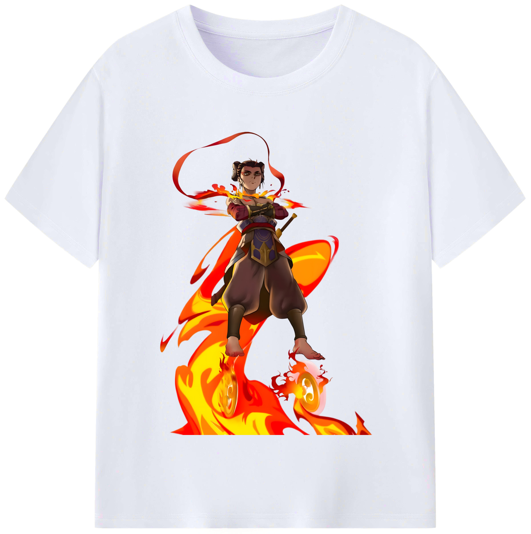 （画像用） Ne Zha 2 ナタ 魔童の大暴れ レディースカジュアルプリントTシャツ（綿100％）