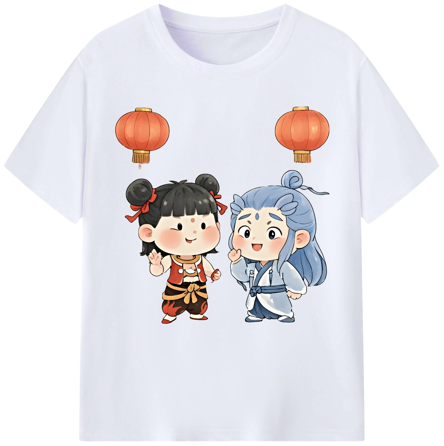 （画像用） Ne Zha 2 ナタ 魔童の大暴れ レディースカジュアルプリントTシャツ（綿100％）