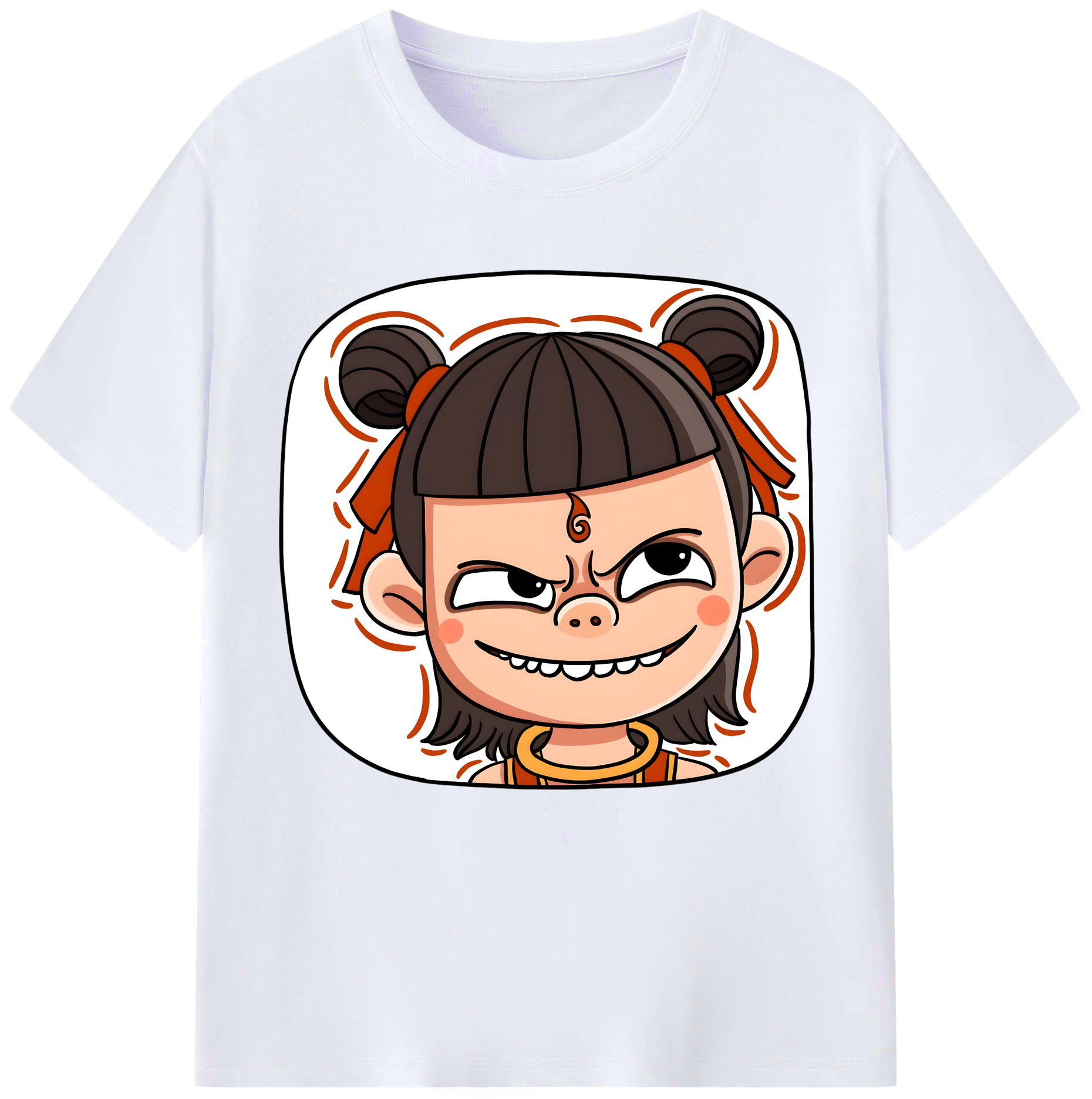 （画像用） Ne Zha 2 ナタ 魔童の大暴れ レディースカジュアルプリントTシャツ（綿100％）