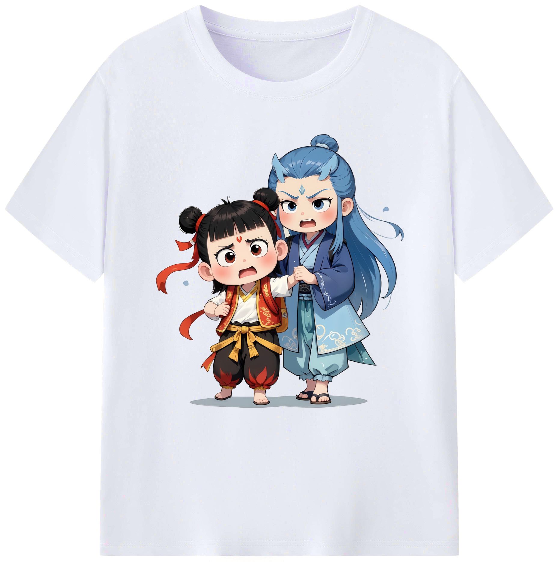 （画像用） Ne Zha 2 ナタ 魔童の大暴れ レディースカジュアルプリントTシャツ（綿100％）