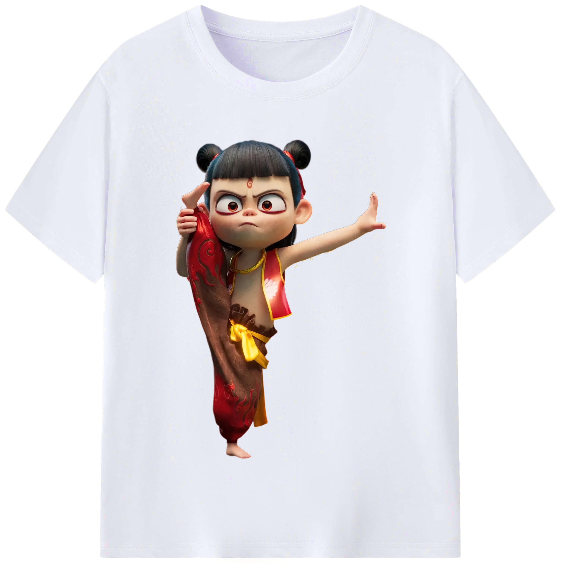 （画像用） Ne Zha 2 ナタ 魔童の大暴れ レディースカジュアルプリントTシャツ（綿100％）