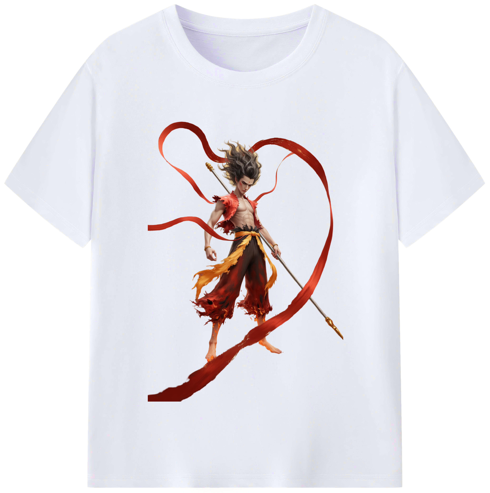 （画像用） Ne Zha 2 ナタ 魔童の大暴れ レディースカジュアルプリントTシャツ（綿100％）