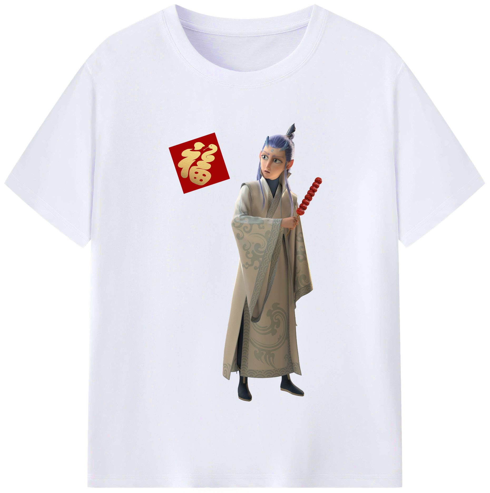 （画像用） Ne Zha 2 ナタ 魔童の大暴れ レディースカジュアルプリントTシャツ（綿100％）