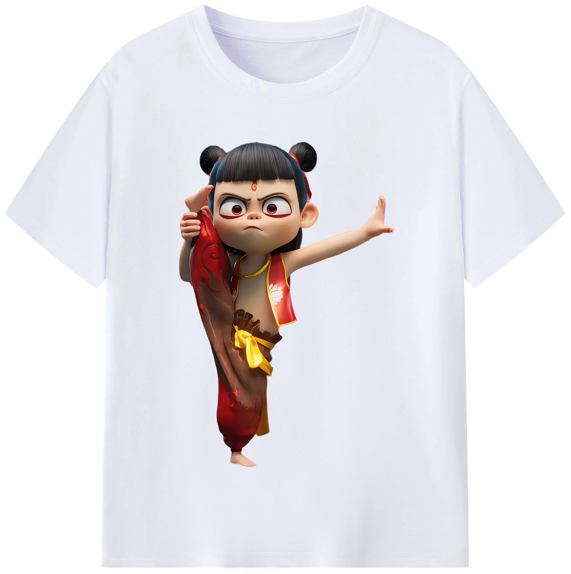 （画像用） Ne Zha 2 ナタ 魔童の大暴れ レディースカジュアルプリントTシャツ（綿100％）