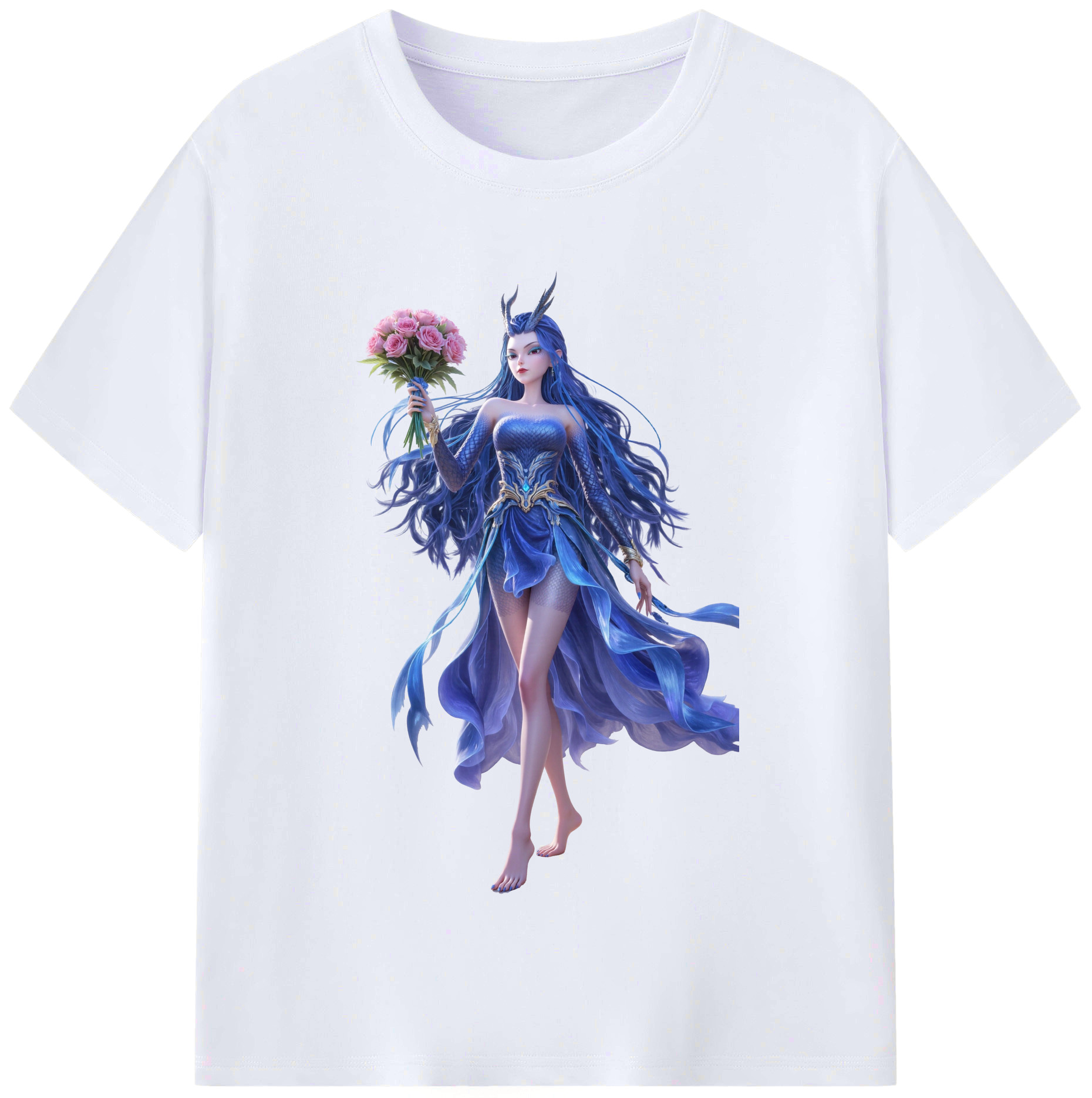 （画像用） Ne Zha 2 ナタ 魔童の大暴れ レディースカジュアルプリントTシャツ（綿100％）