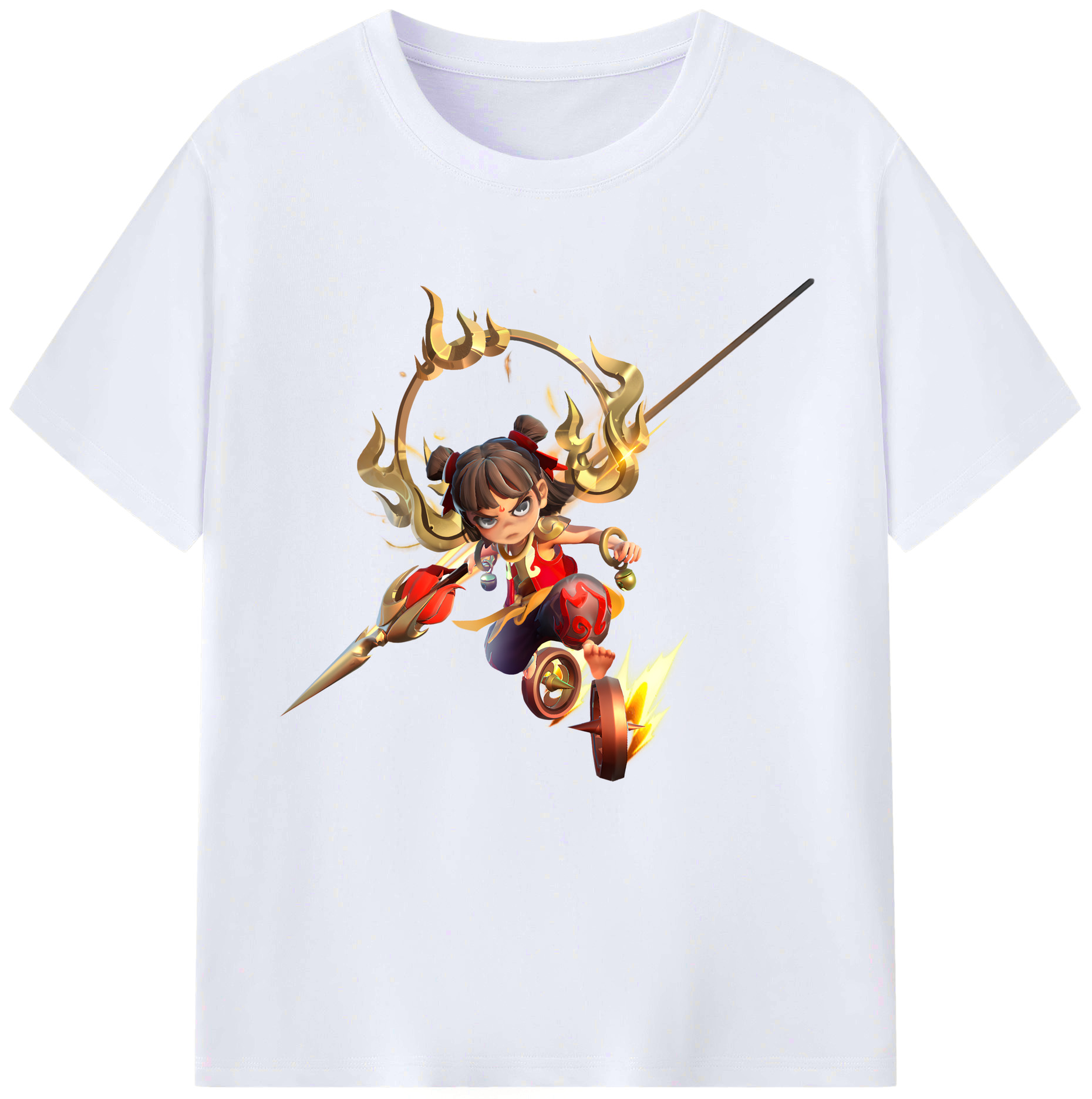 （画像用） Ne Zha 2 ナタ 魔童の大暴れ レディースカジュアルプリントTシャツ（綿100％）