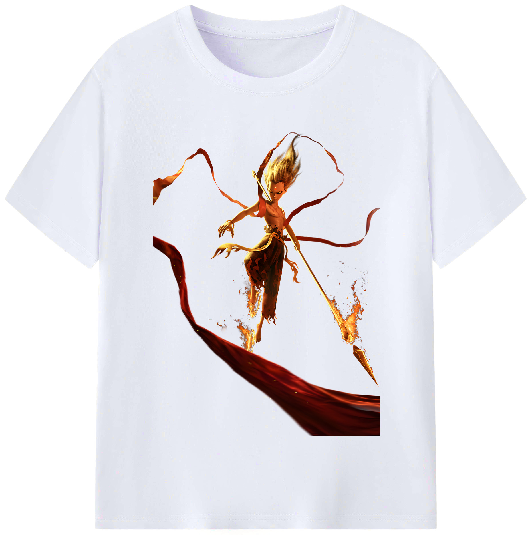 （画像用） Ne Zha 2 ナタ 魔童の大暴れ レディースカジュアルプリントTシャツ（綿100％）