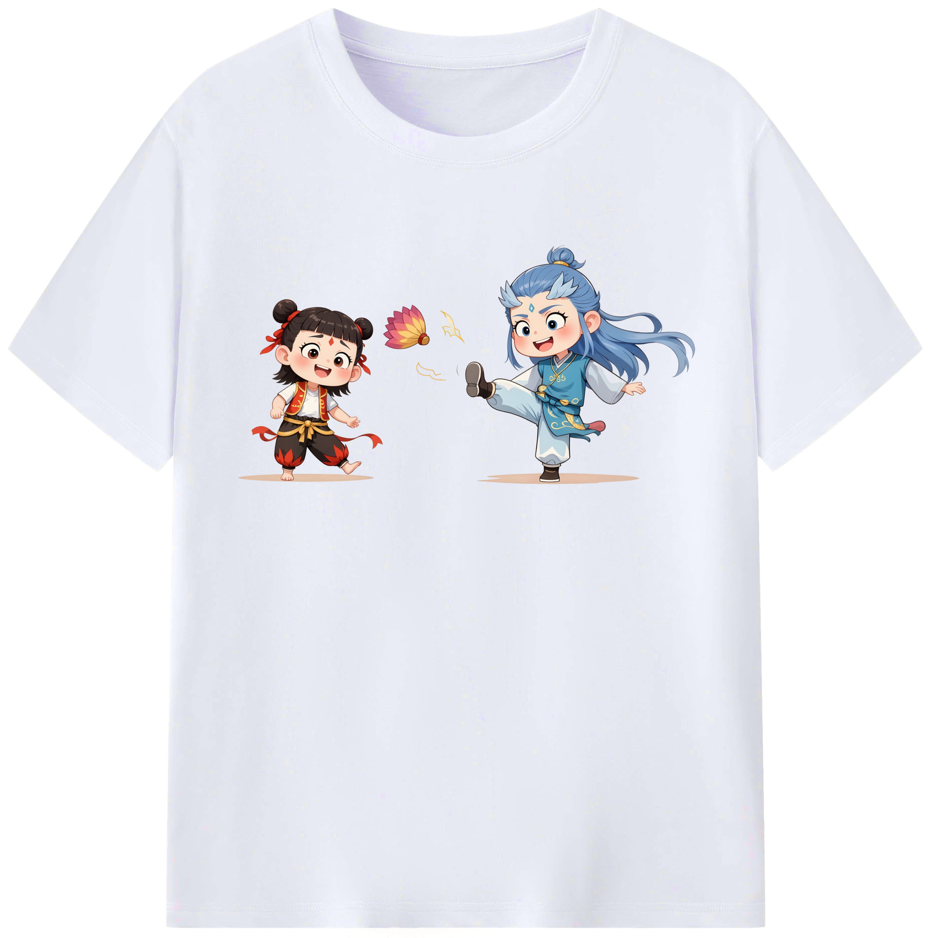 （画像用） Ne Zha 2 ナタ 魔童の大暴れ レディースカジュアルプリントTシャツ（綿100％）