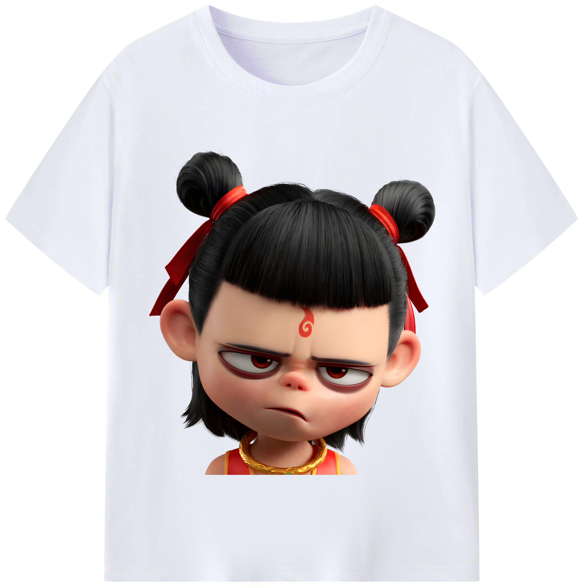 （画像用） Ne Zha 2 ナタ 魔童の大暴れ レディースカジュアルプリントTシャツ（綿100％）