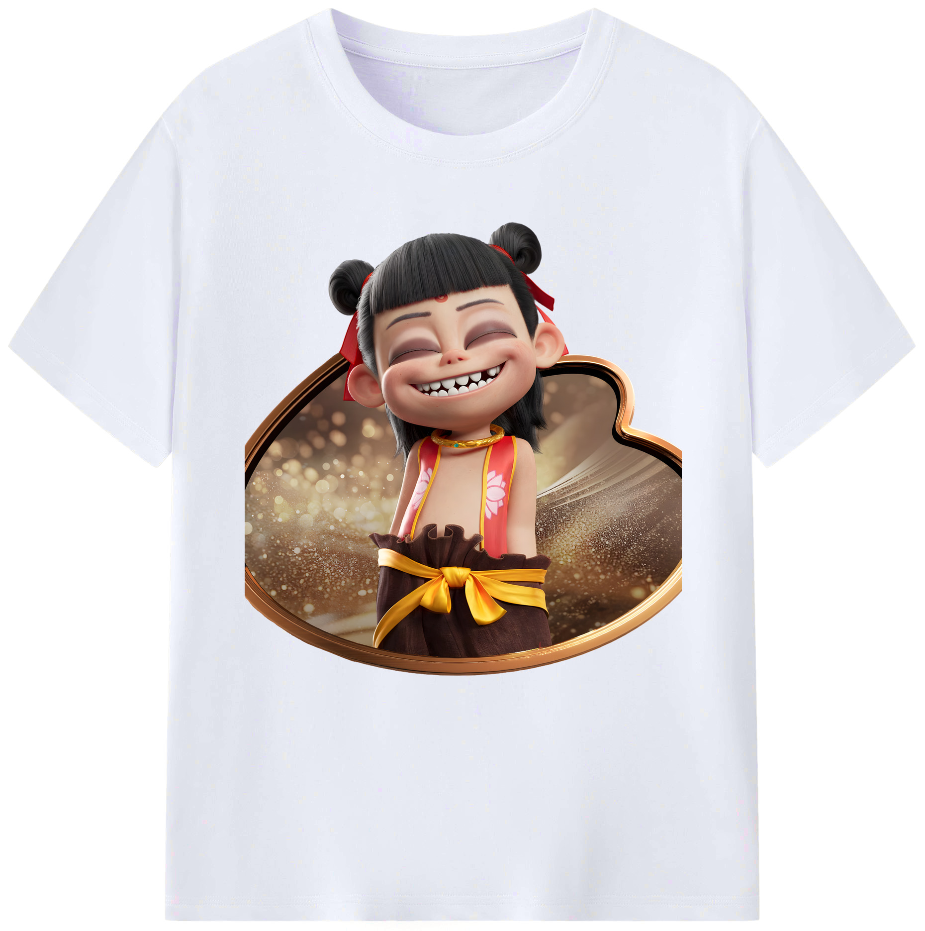 （画像用） Ne Zha 2 ナタ 魔童の大暴れ レディースカジュアルプリントTシャツ（綿100％）