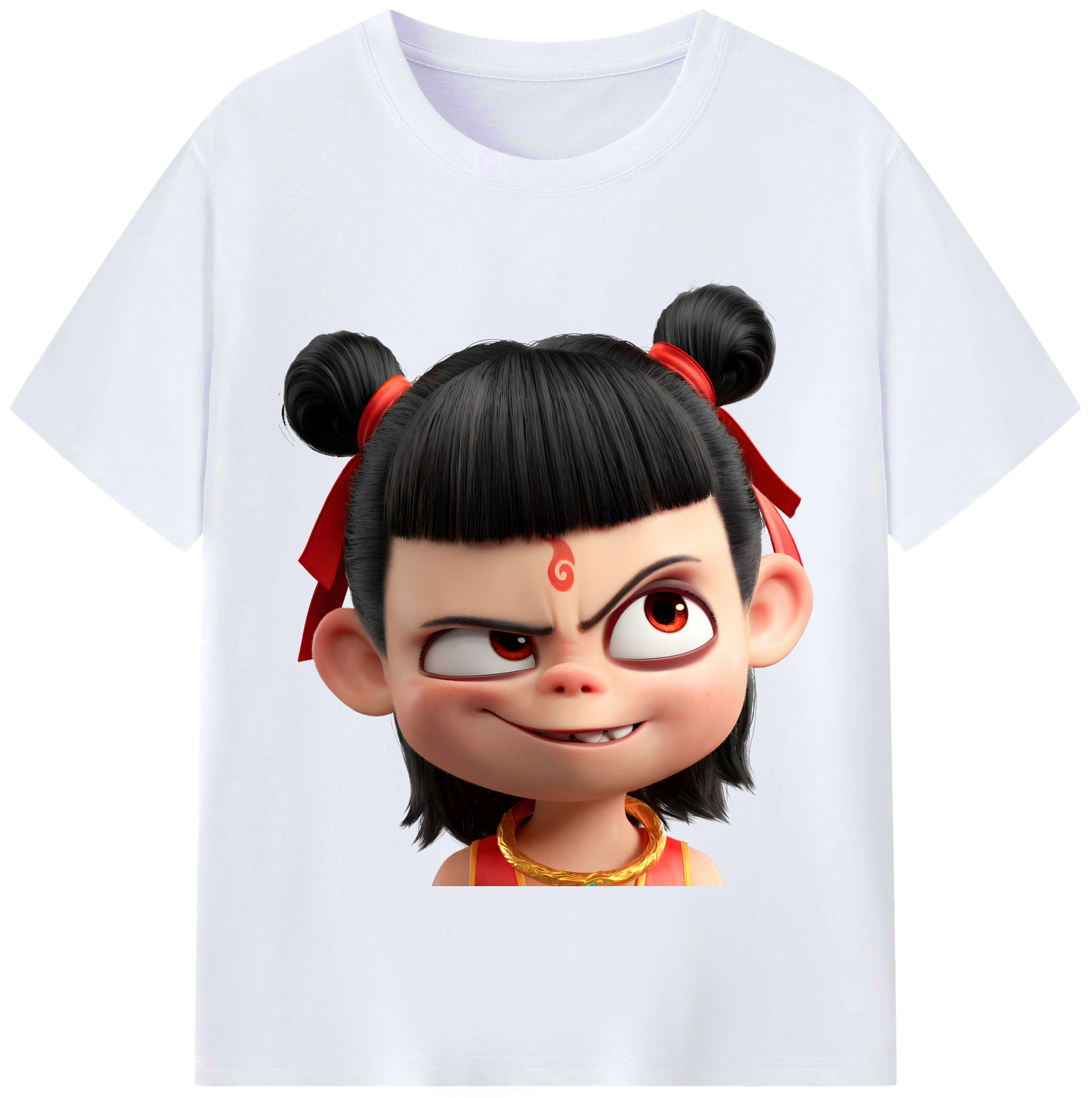 （画像用） Ne Zha 2 ナタ 魔童の大暴れ レディースカジュアルプリントTシャツ（綿100％）
