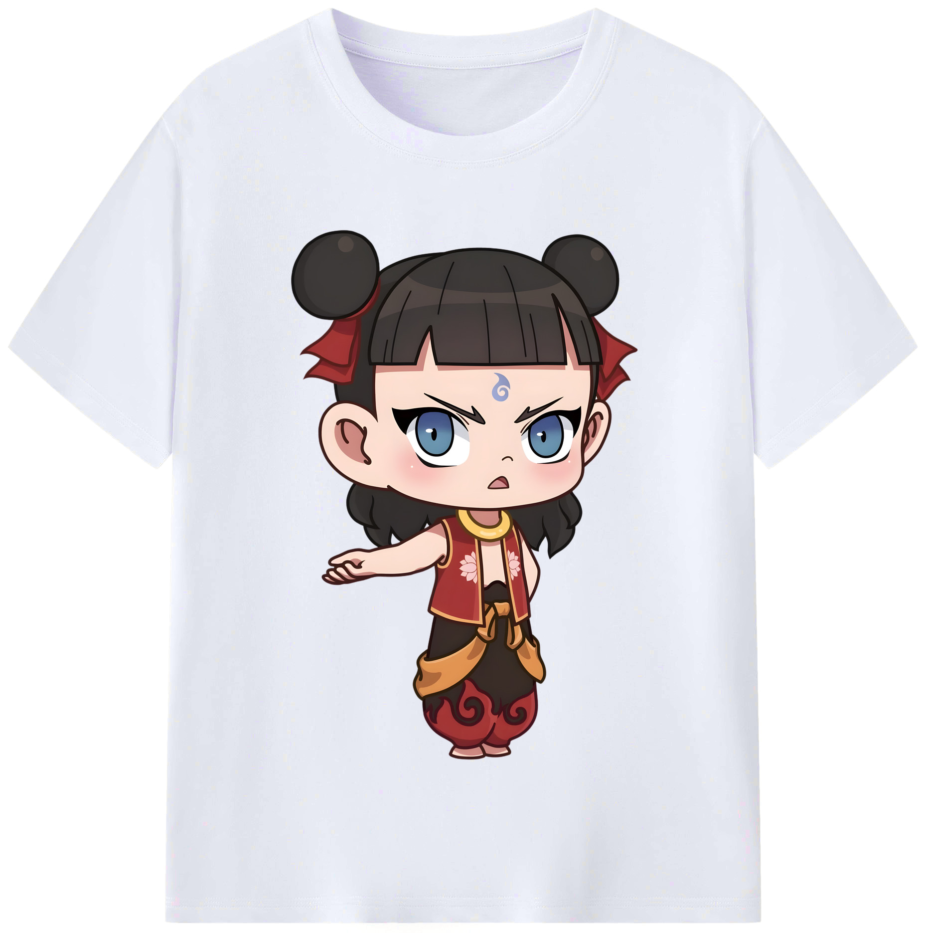 （画像用） Ne Zha 2 ナタ 魔童の大暴れ レディースカジュアルプリントTシャツ（綿100％）