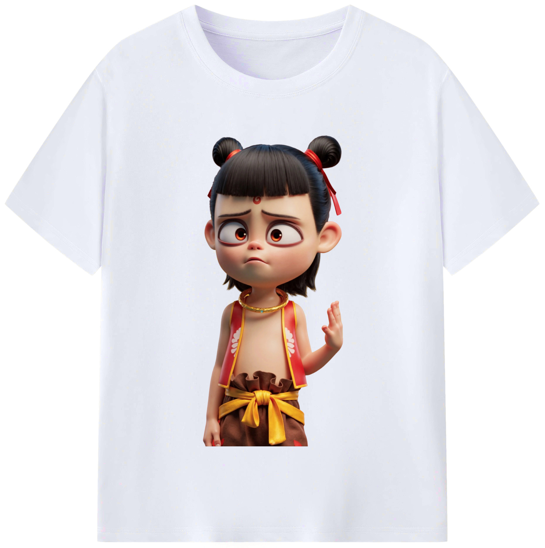 （画像用） Ne Zha 2 ナタ 魔童の大暴れ レディースカジュアルプリントTシャツ（綿100％）