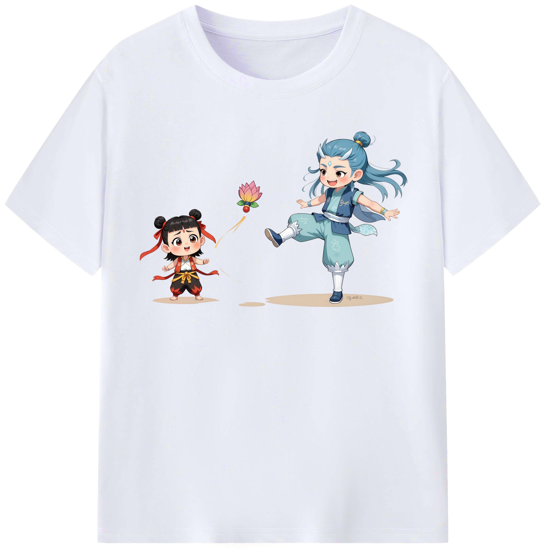 （画像用） Ne Zha 2 ナタ 魔童の大暴れ レディースカジュアルプリントTシャツ（綿100％）