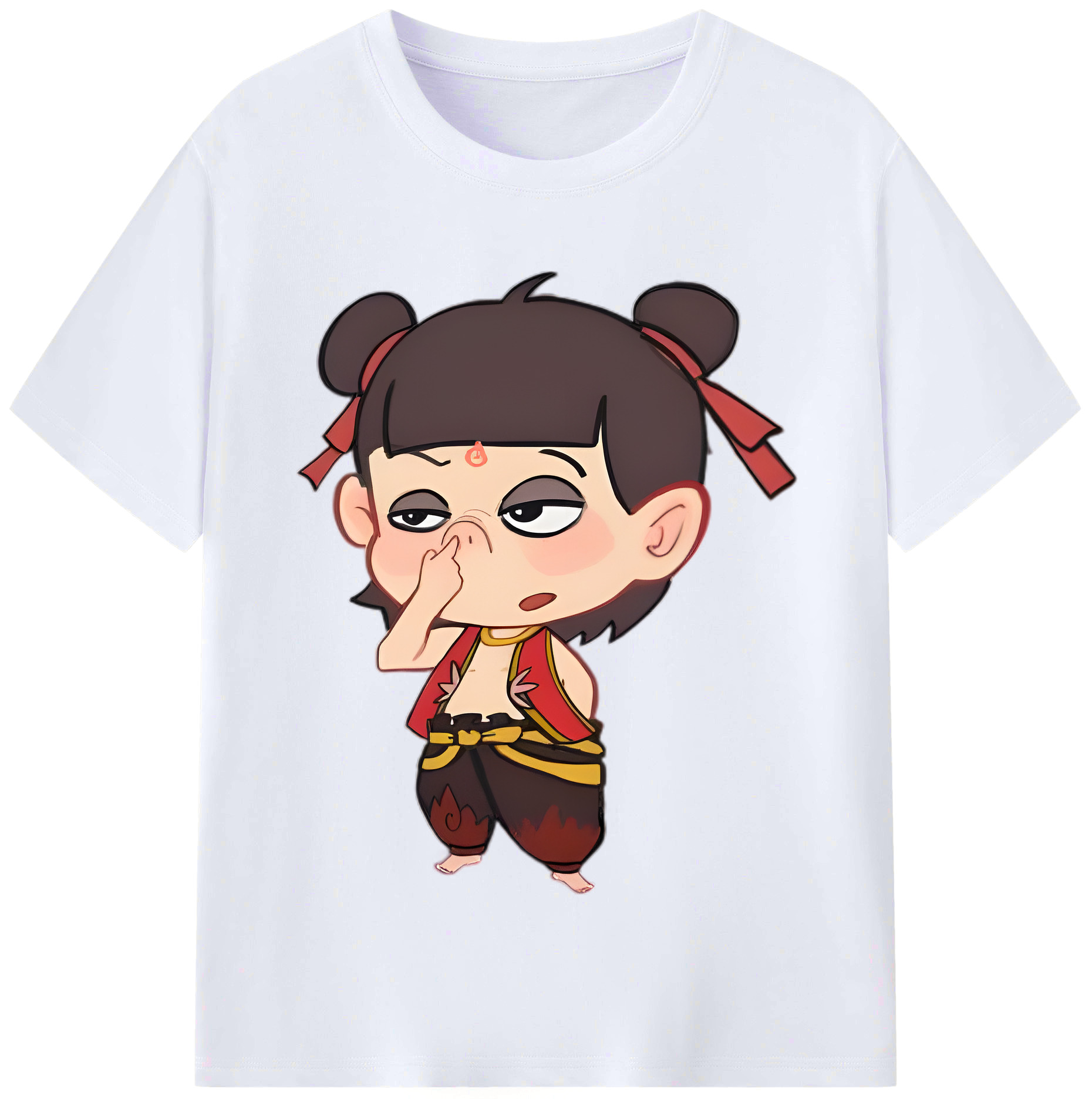 （画像用） Ne Zha 2 ナタ 魔童の大暴れ レディースカジュアルプリントTシャツ（綿100％）