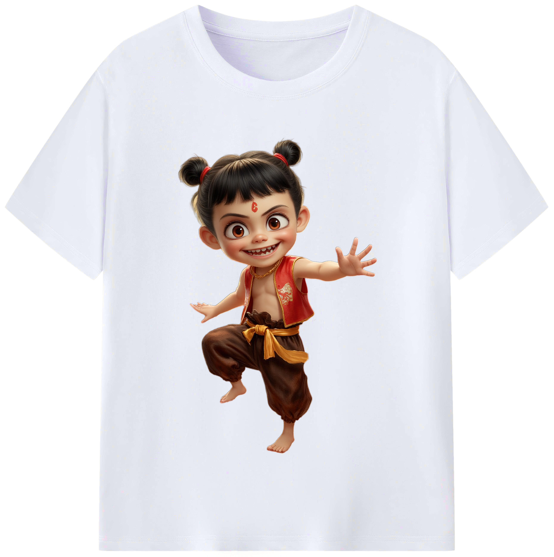 （画像用） Ne Zha 2 ナタ 魔童の大暴れ レディースカジュアルプリントTシャツ（綿100％）