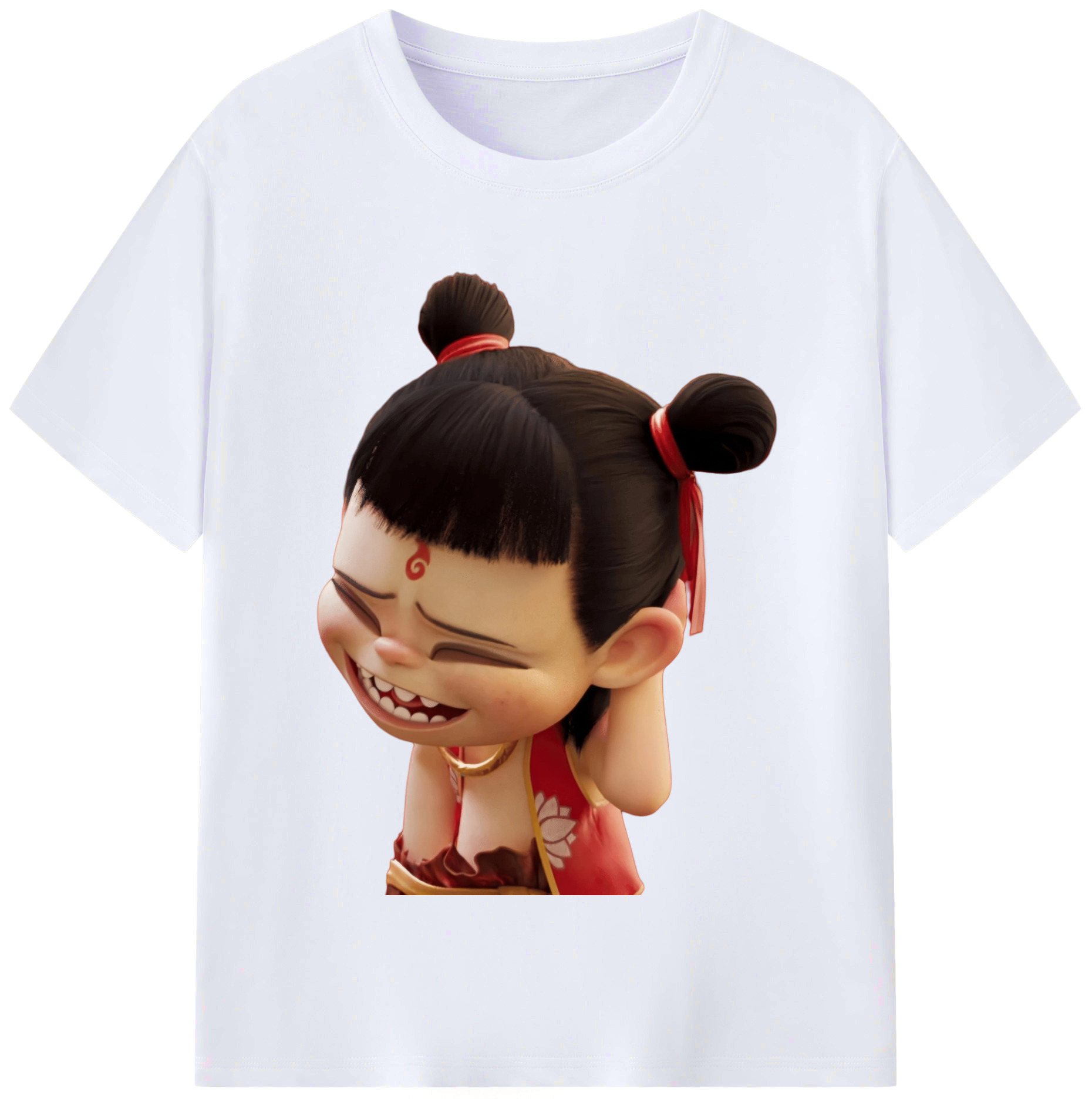 （画像用） Ne Zha 2 ナタ 魔童の大暴れ レディースカジュアルプリントTシャツ（綿100％）