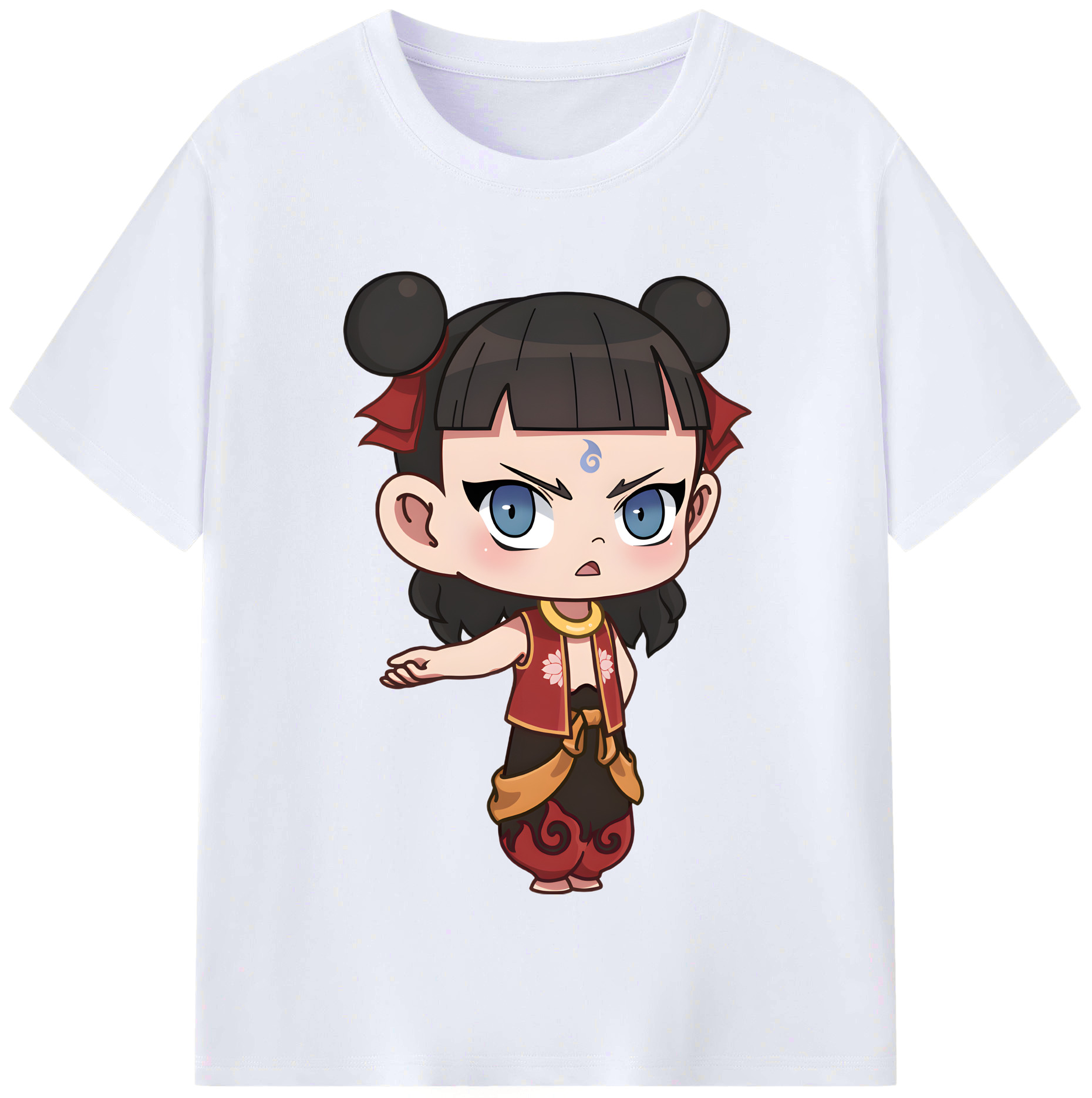 （画像用） Ne Zha 2 ナタ 魔童の大暴れ レディースカジュアルプリントTシャツ（綿100％）