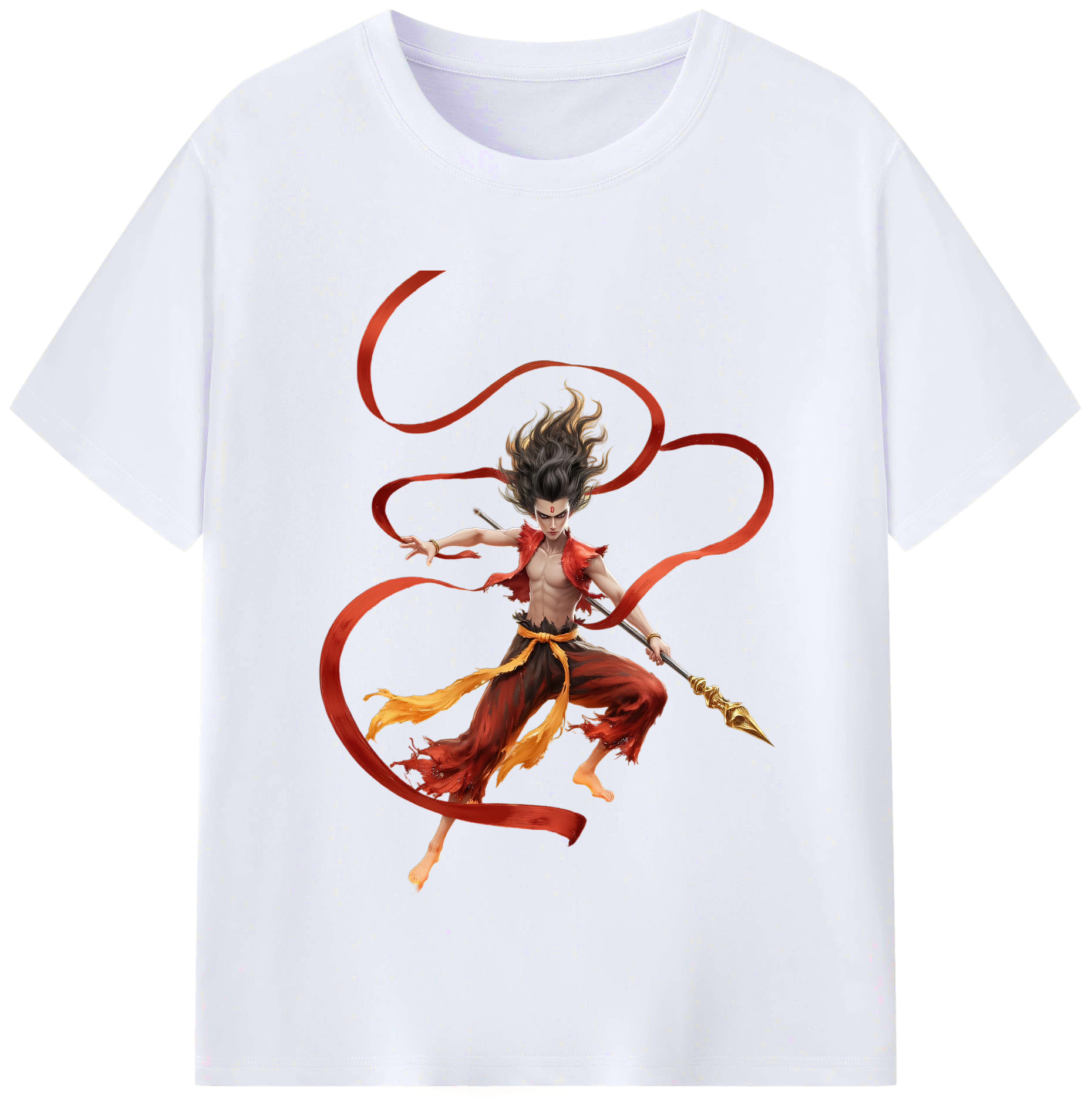 （画像用） Ne Zha 2 ナタ 魔童の大暴れ レディースカジュアルプリントTシャツ（綿100％）